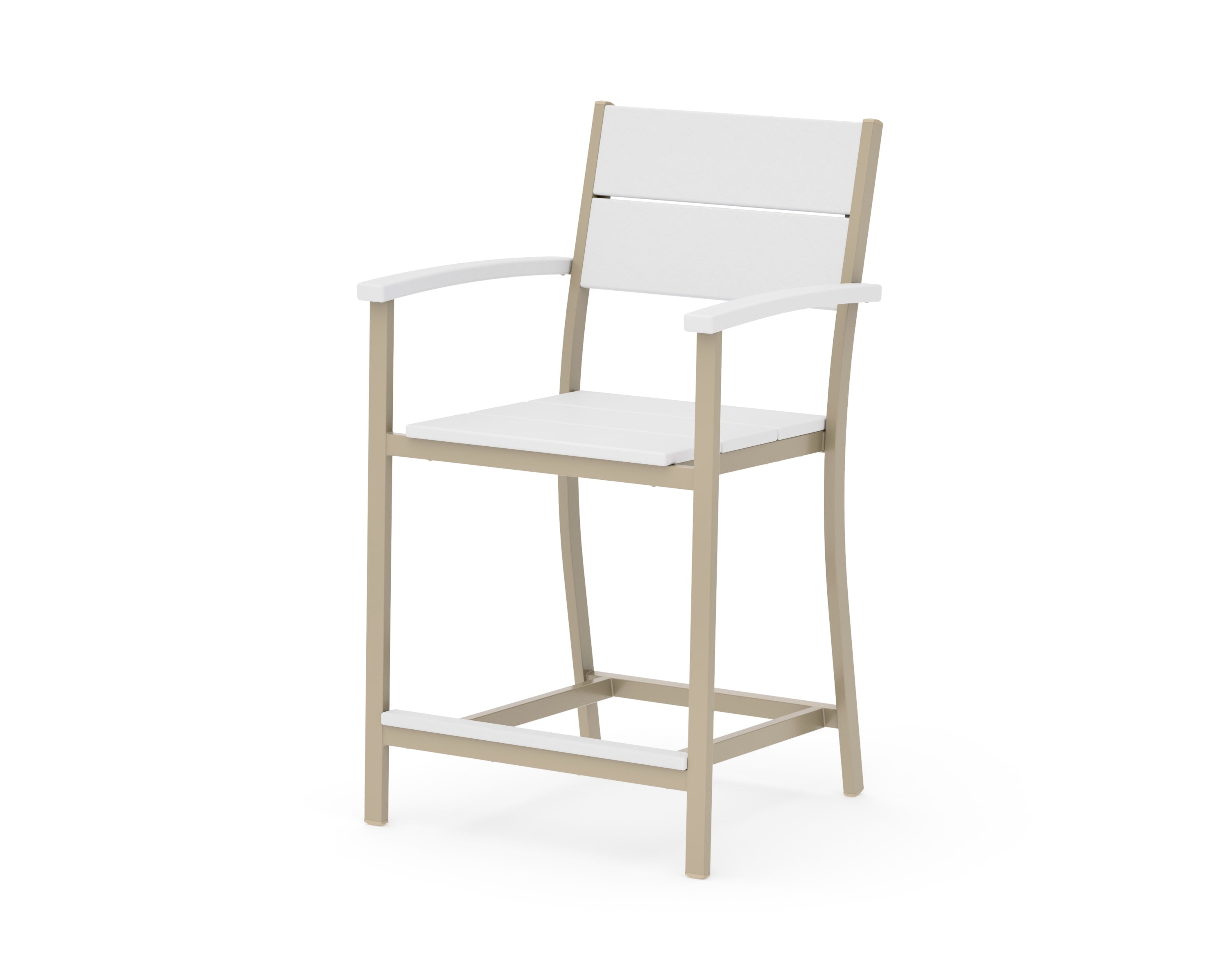 Main Street Counter Arm Chair in Sand / White