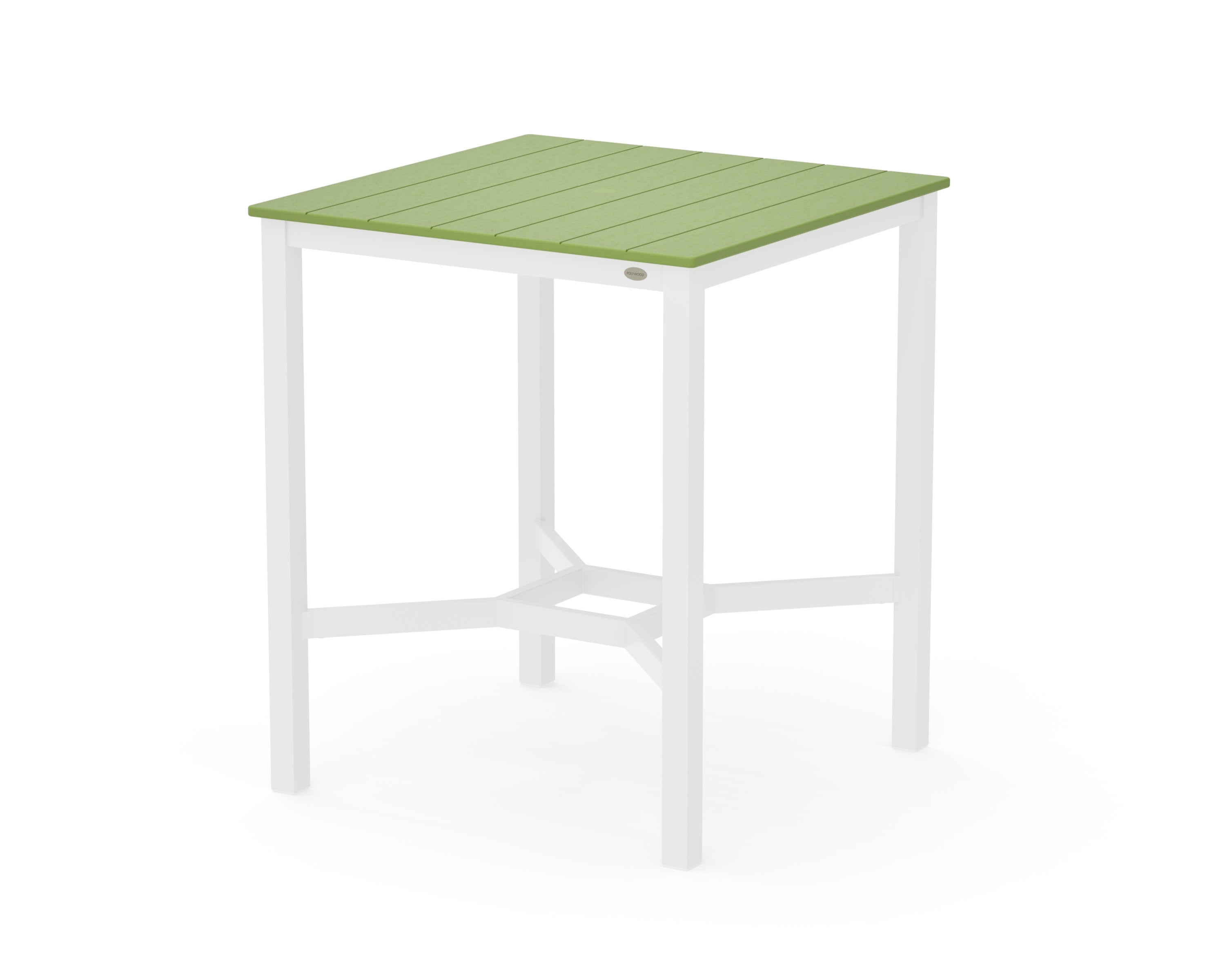 Main Street 36 x 36 Bar Table in White / Lime
