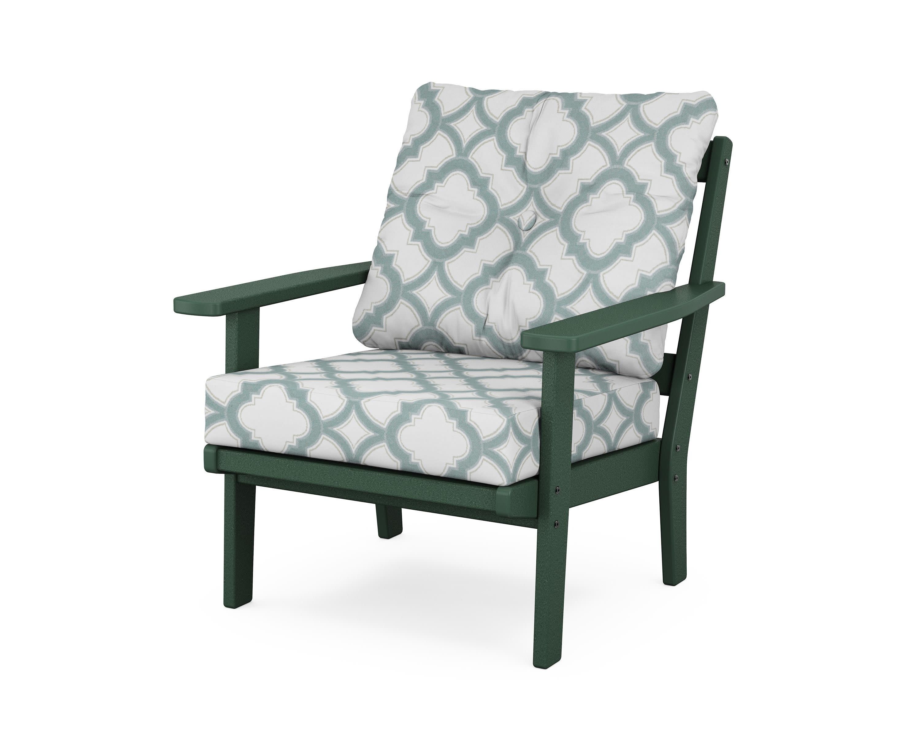 Prairie Deep Seating Chair in Green / Trellis Glacier Spa