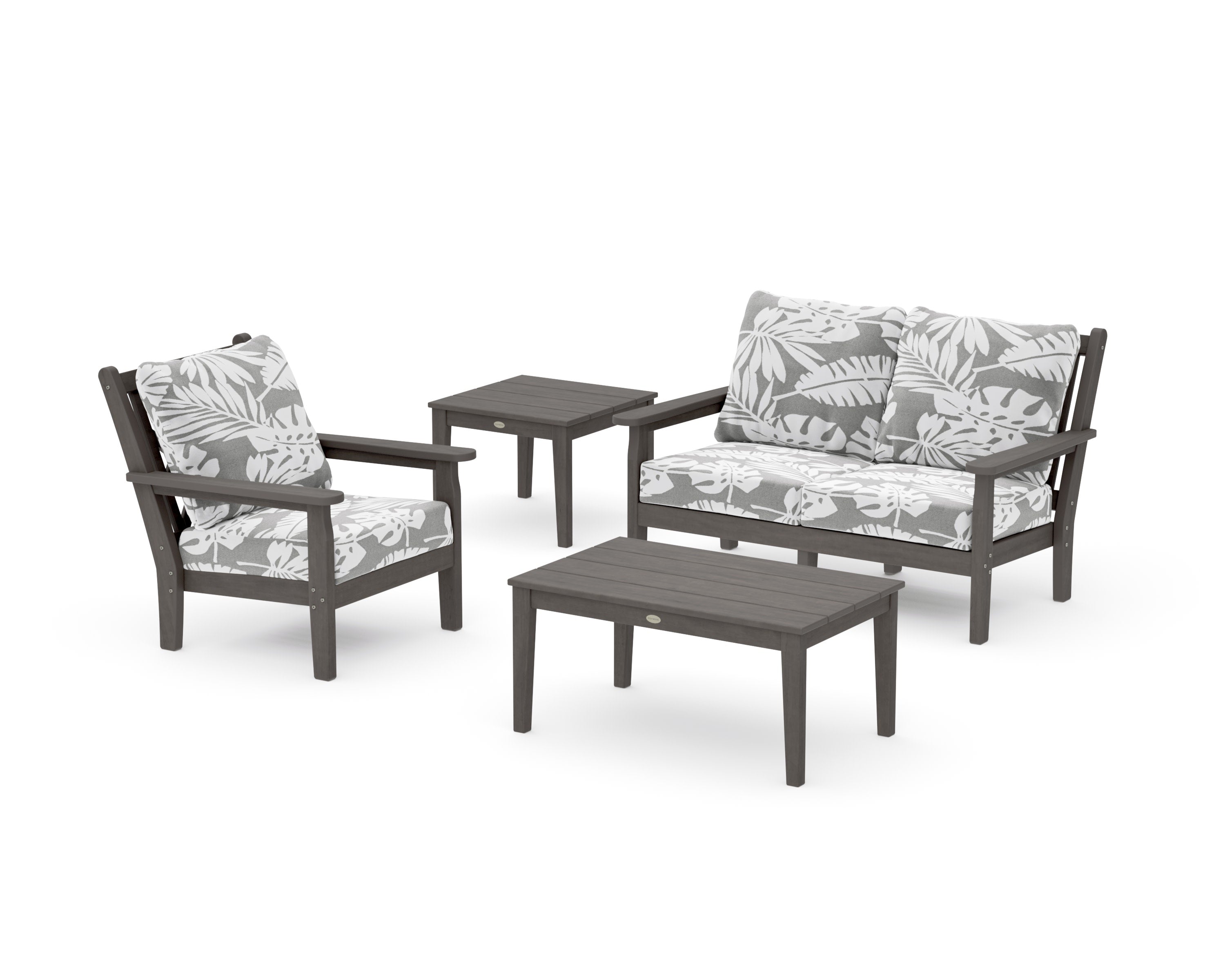 Chippendale 4-Piece Deep Seating Set in Driftwood / Leaf Grey Mist