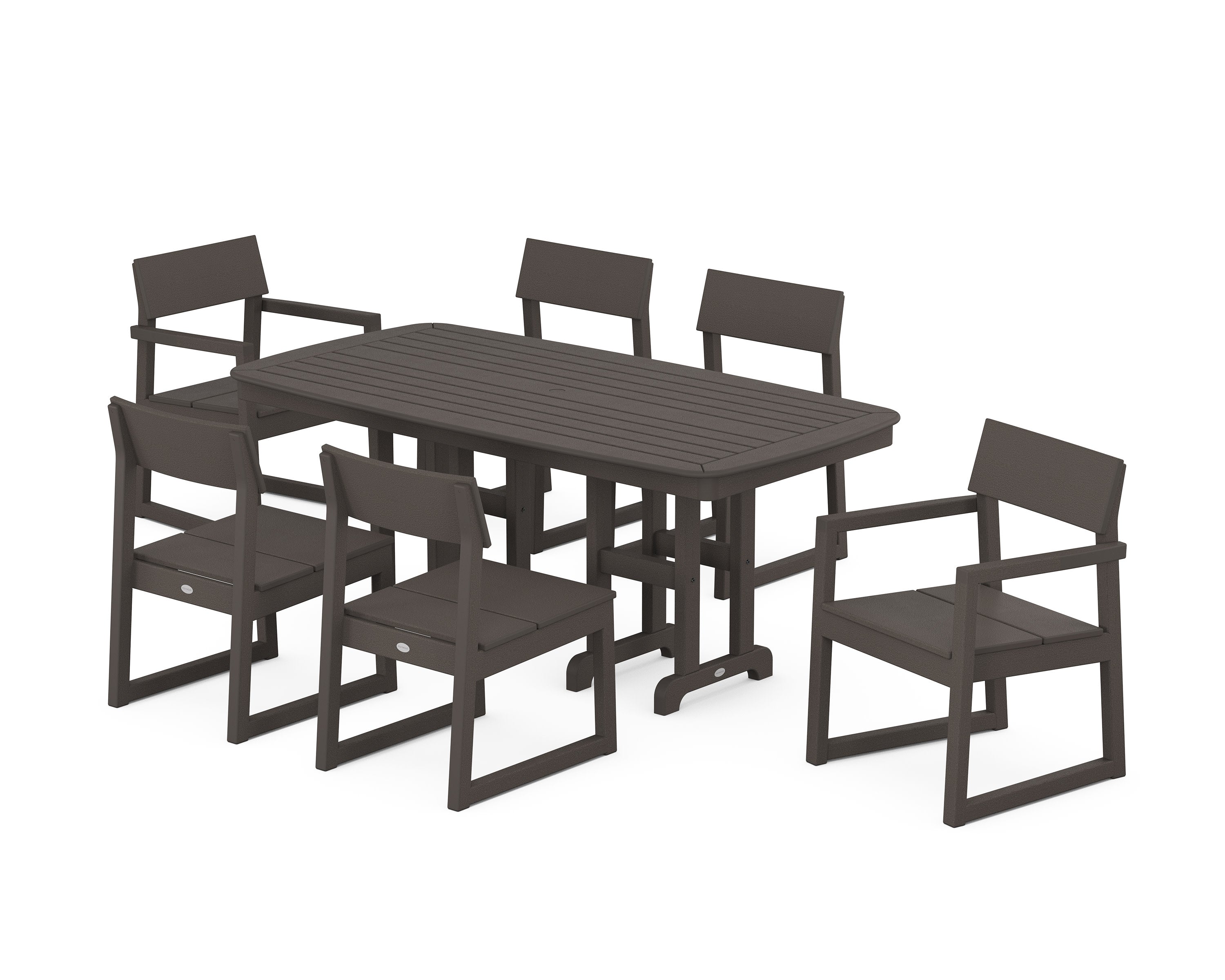 EDGE 7-Piece Dining Set in Vintage Coffee