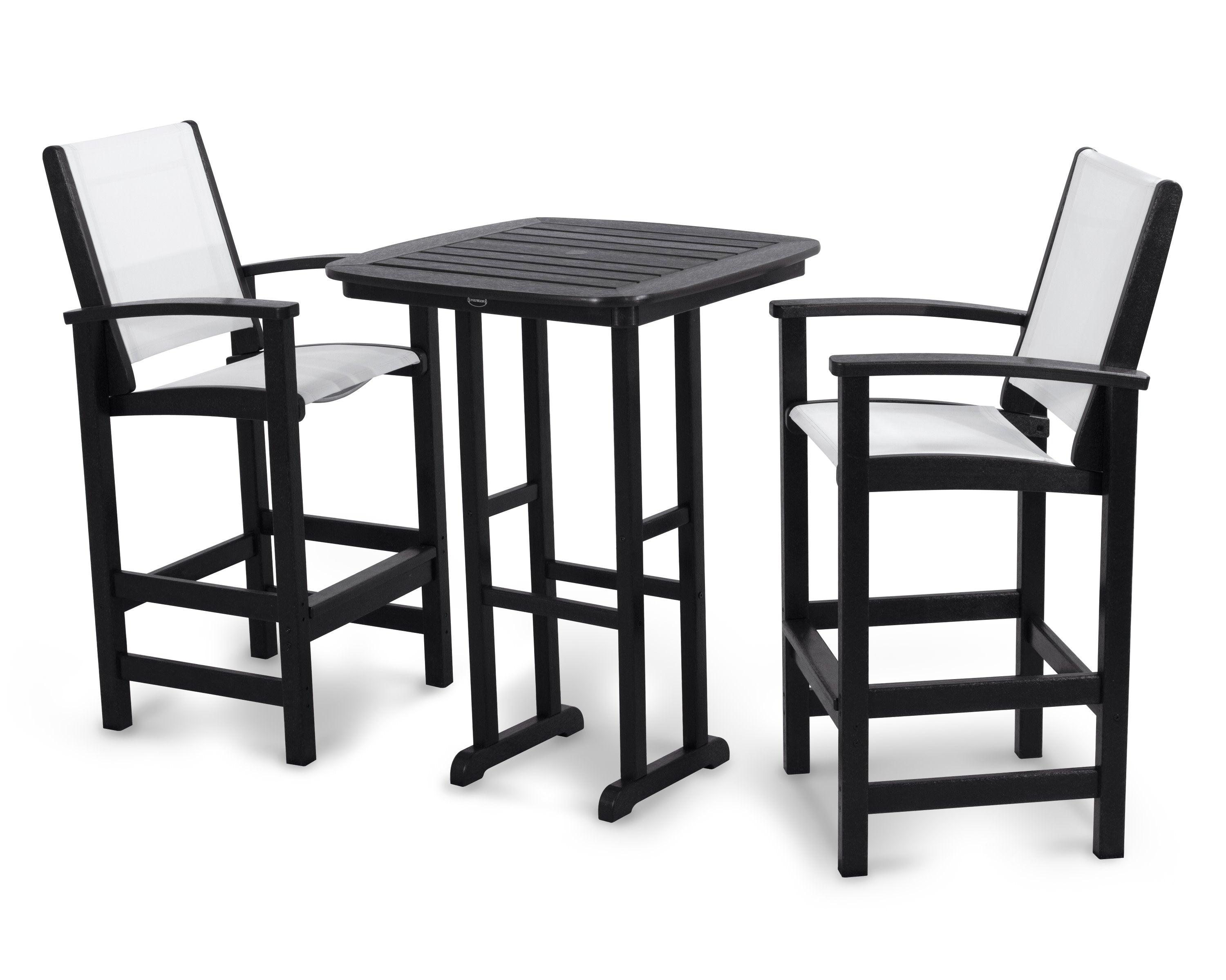 Coastal 3-Piece Bar Set in Black / White Sling