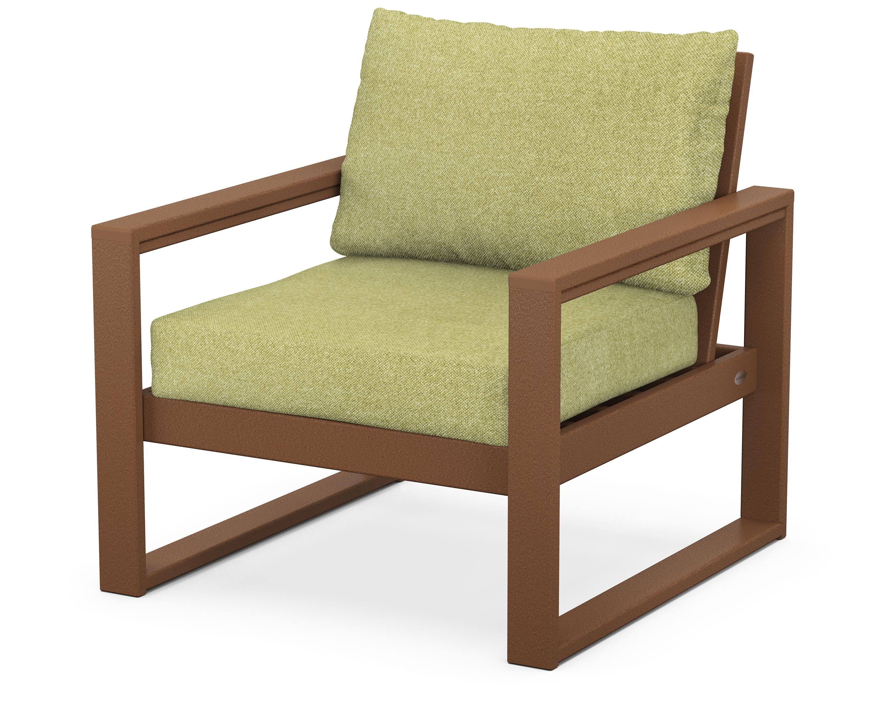 EDGE Club Chair in Teak / Chartreuse Boucle