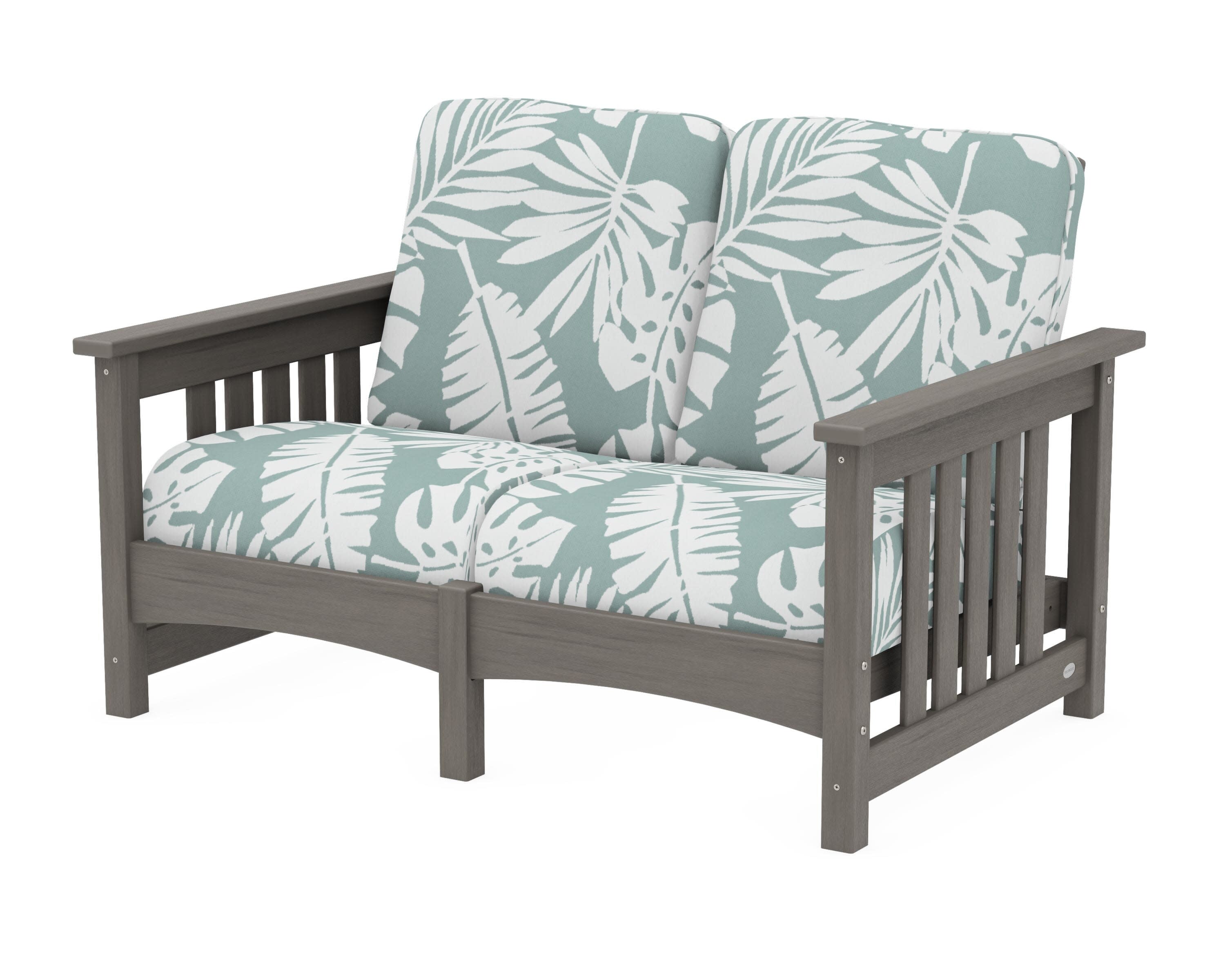 Club Mission Loveseat in Driftwood / Leaf Glacier Spa