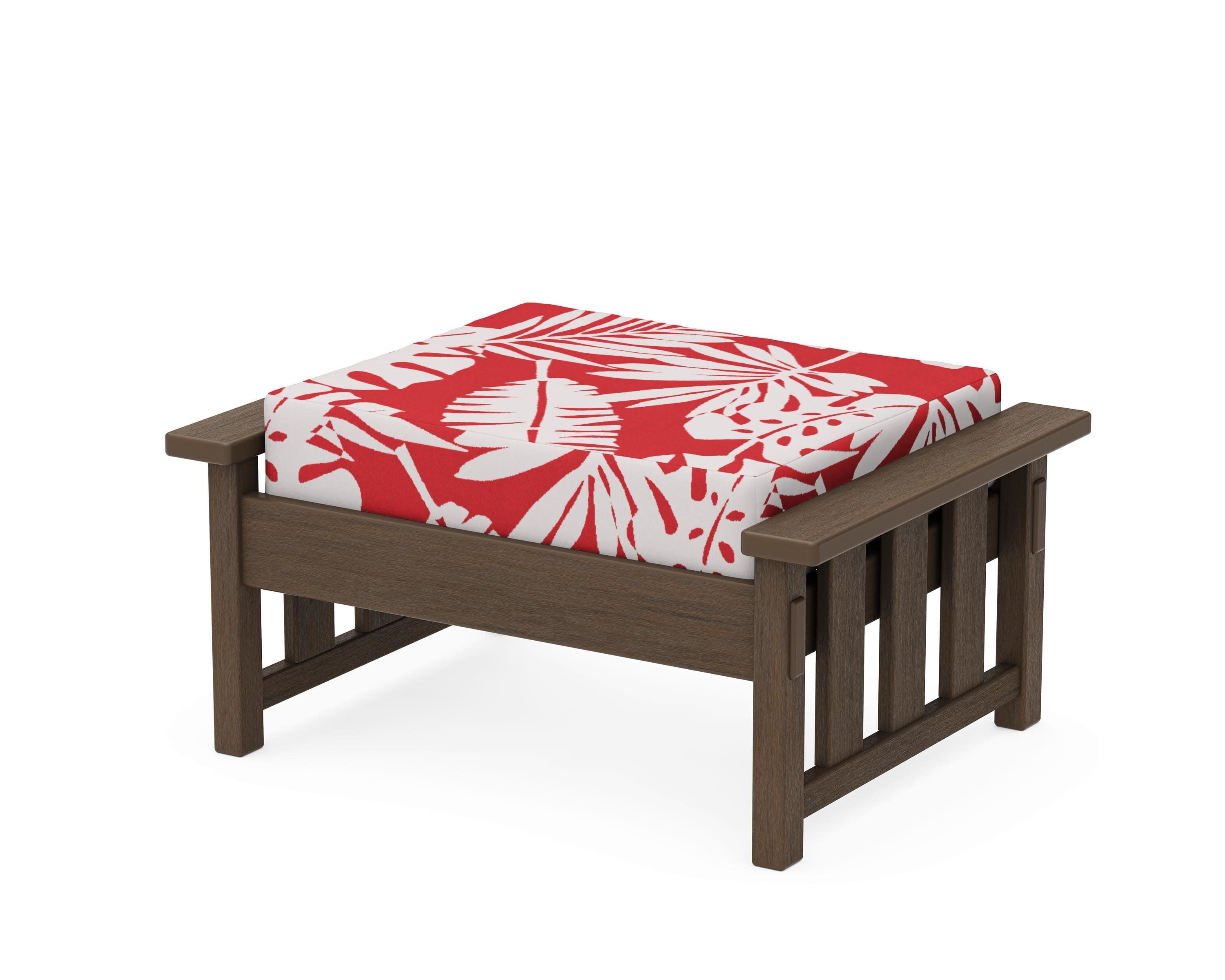 Acadia Deep Seating Ottoman in Kona / Leaf Crimson