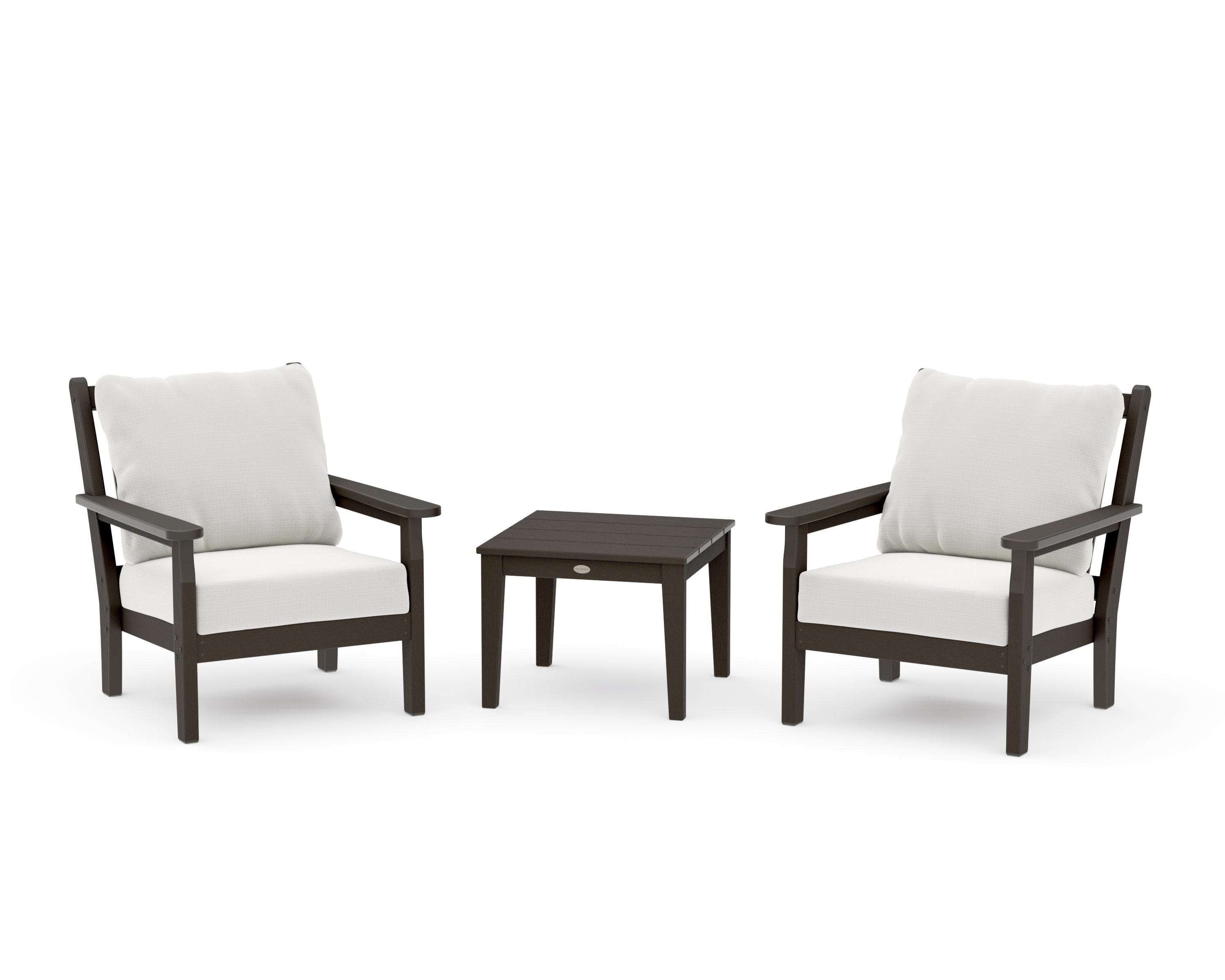 Chippendale 3-Piece Deep Seating Set in Vintage Coffee / Natural Linen