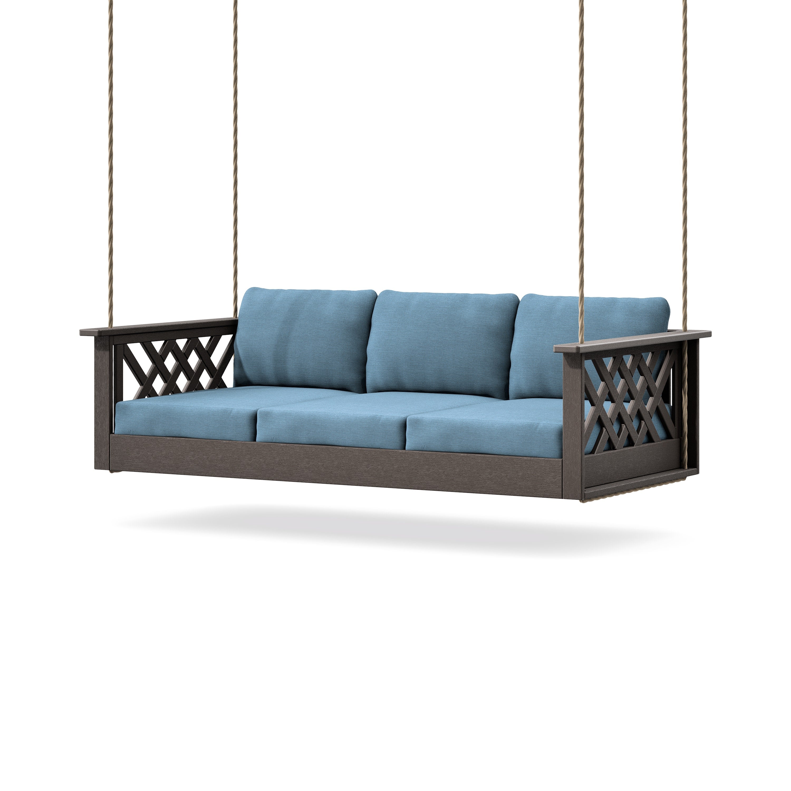 Wovendale Daybed Swing in Vintage Coffee / Sky Blue