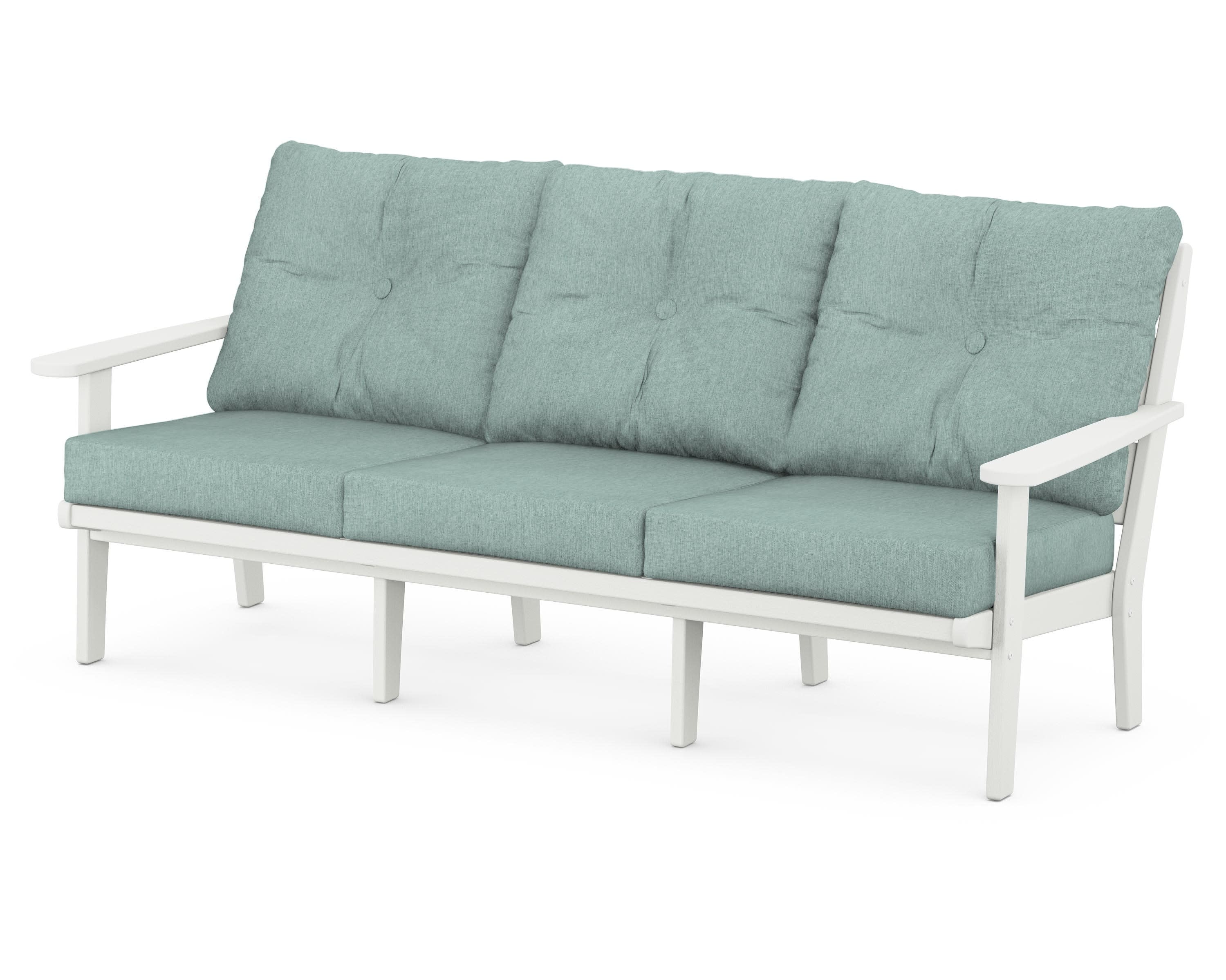 Lakeside Deep Seating Sofa in Vintage White / Glacier Spa