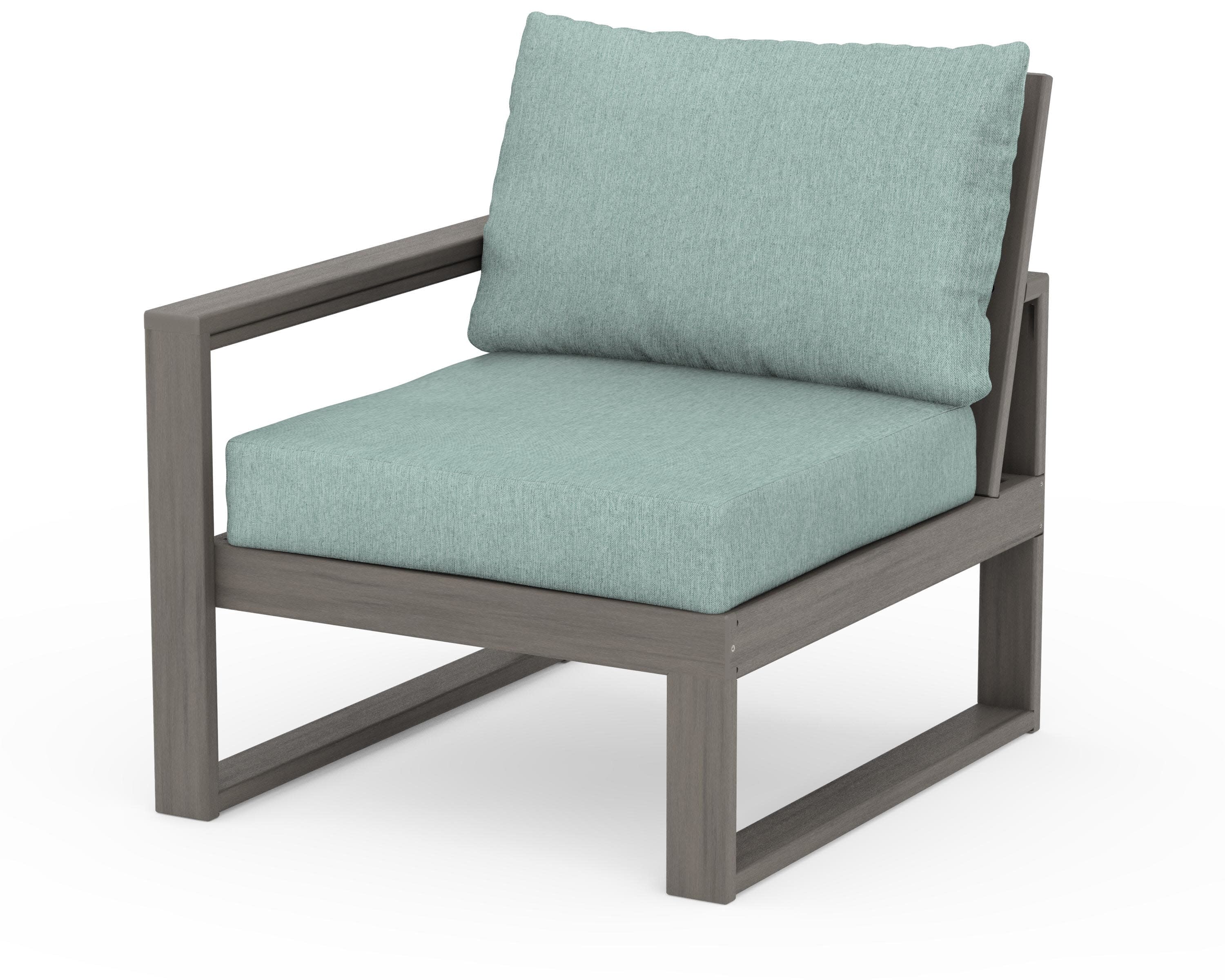 EDGE Modular Left Arm Chair in Driftwood / Glacier Spa