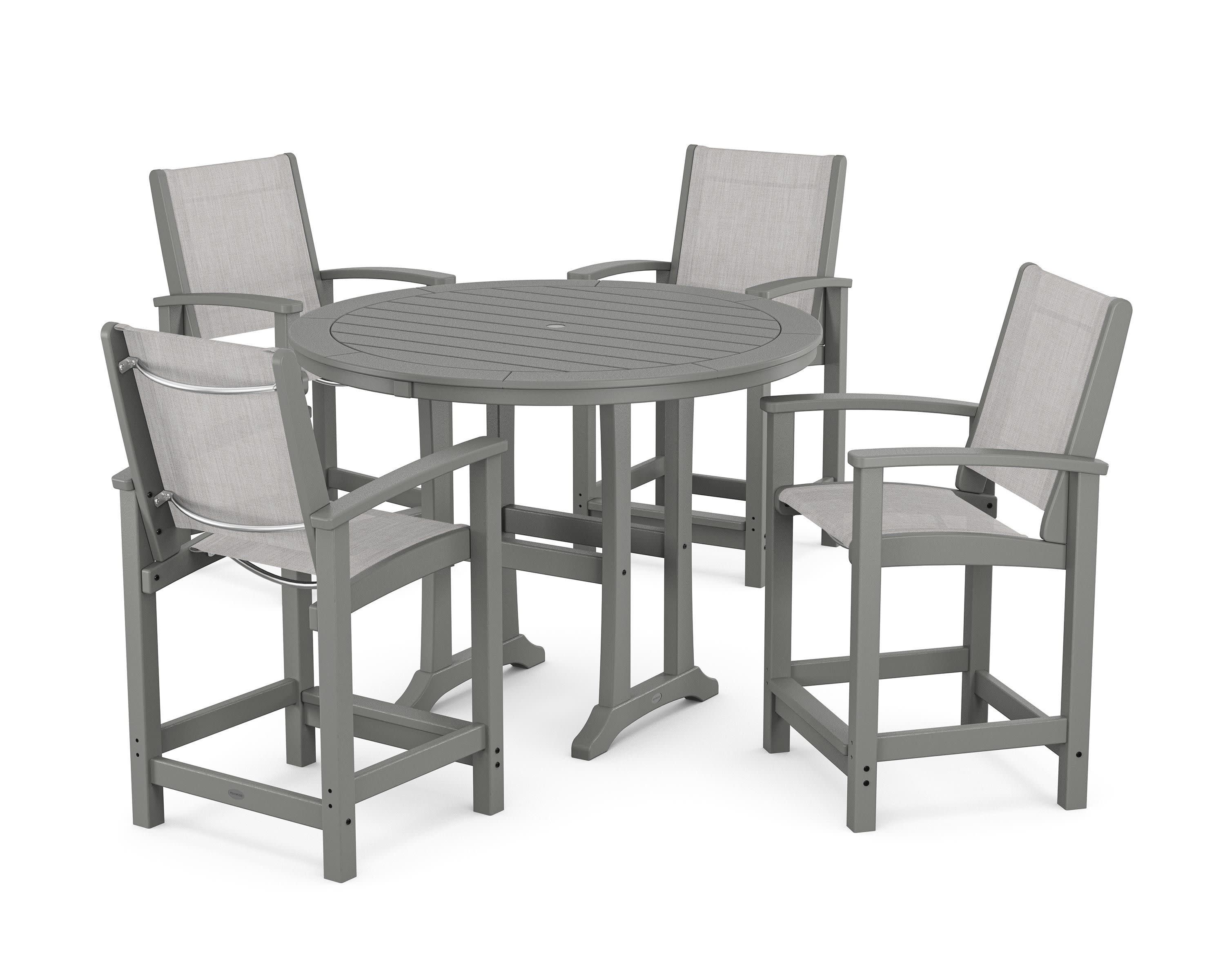 Coastal 5-Piece Counter Set in Sand / Dupioni Apricot Sling