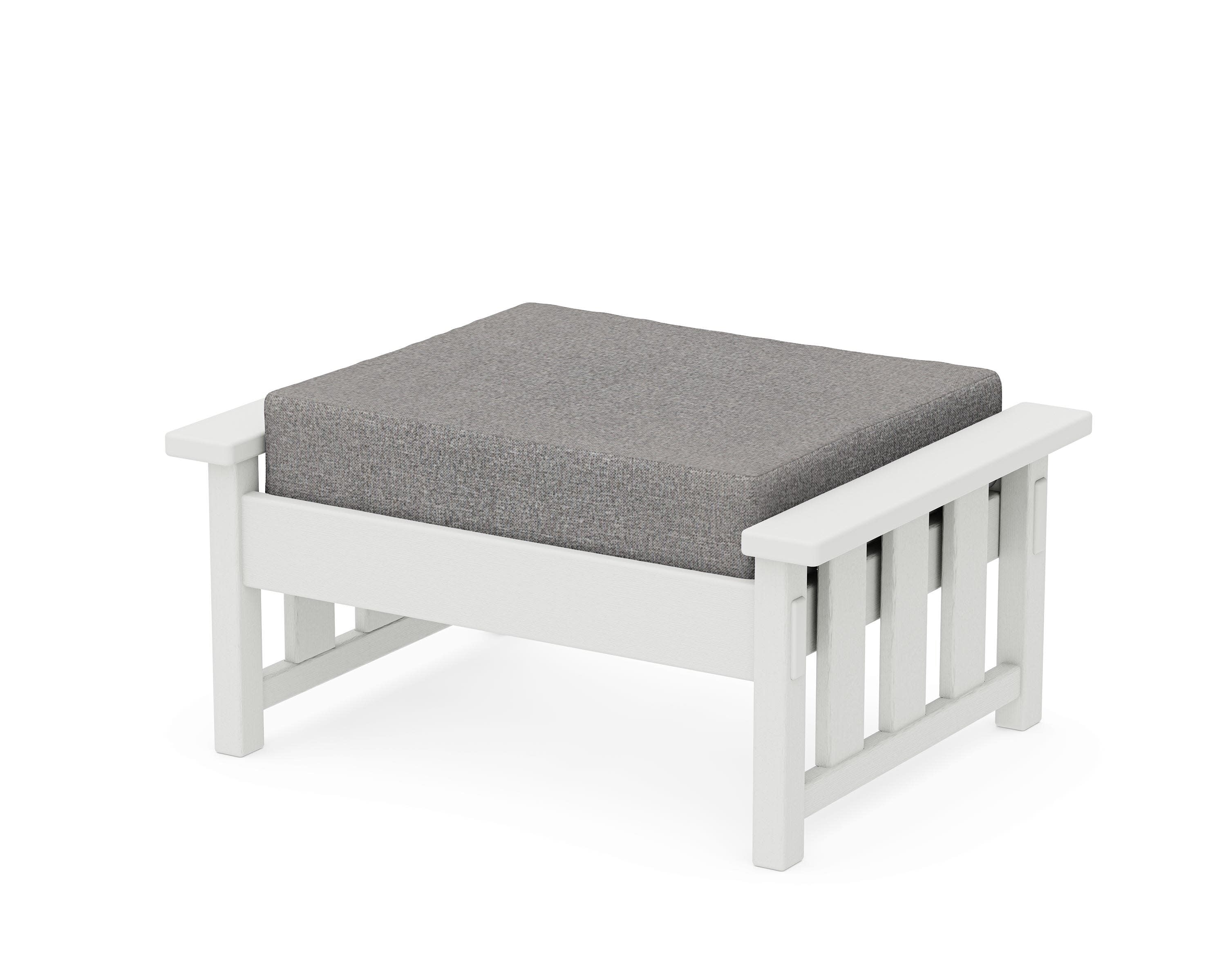 Acadia Deep Seating Ottoman in Vintage White / Grey Mist