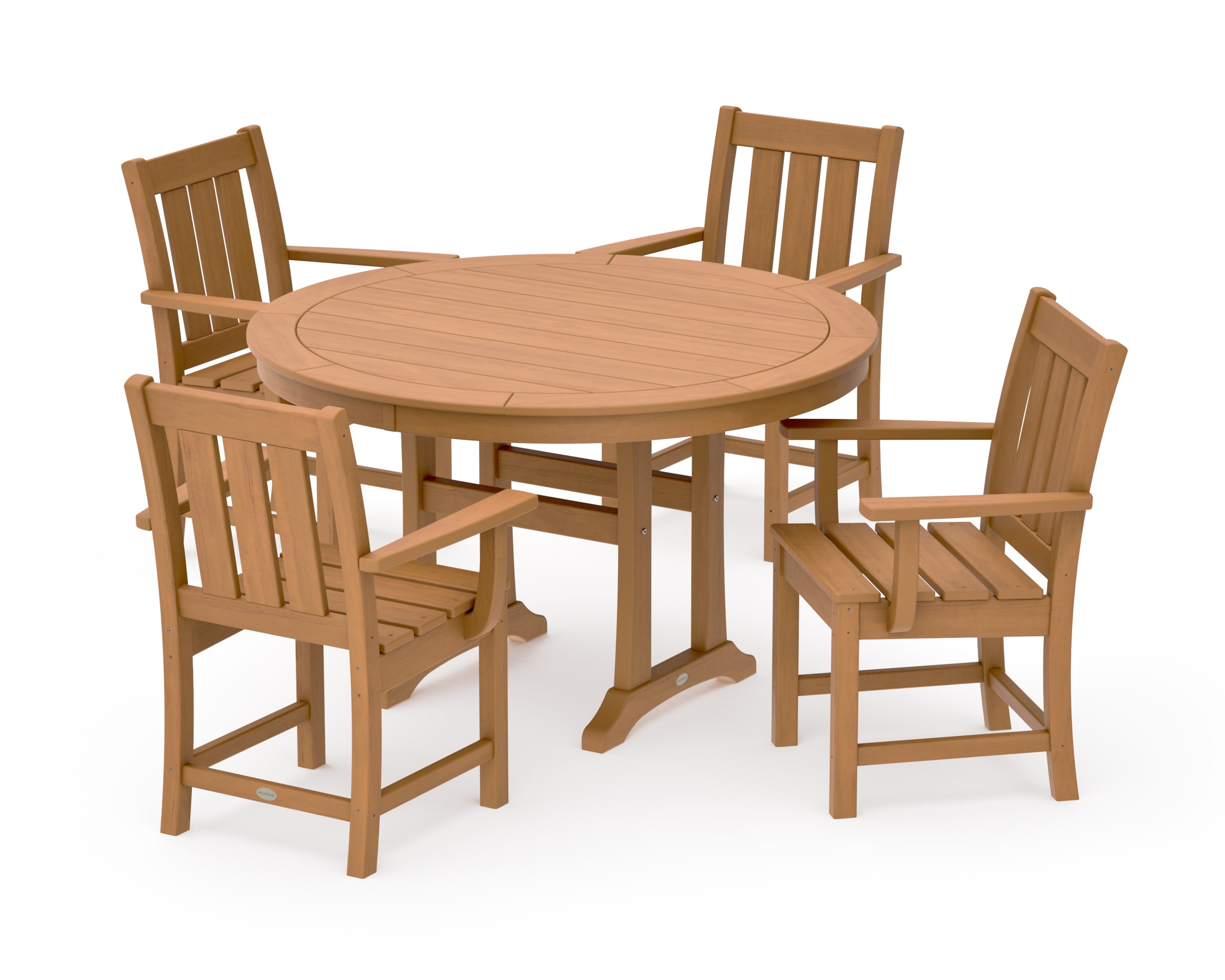 Oxford 5-Piece Round Dining Set with Trestle Legs in Natural
