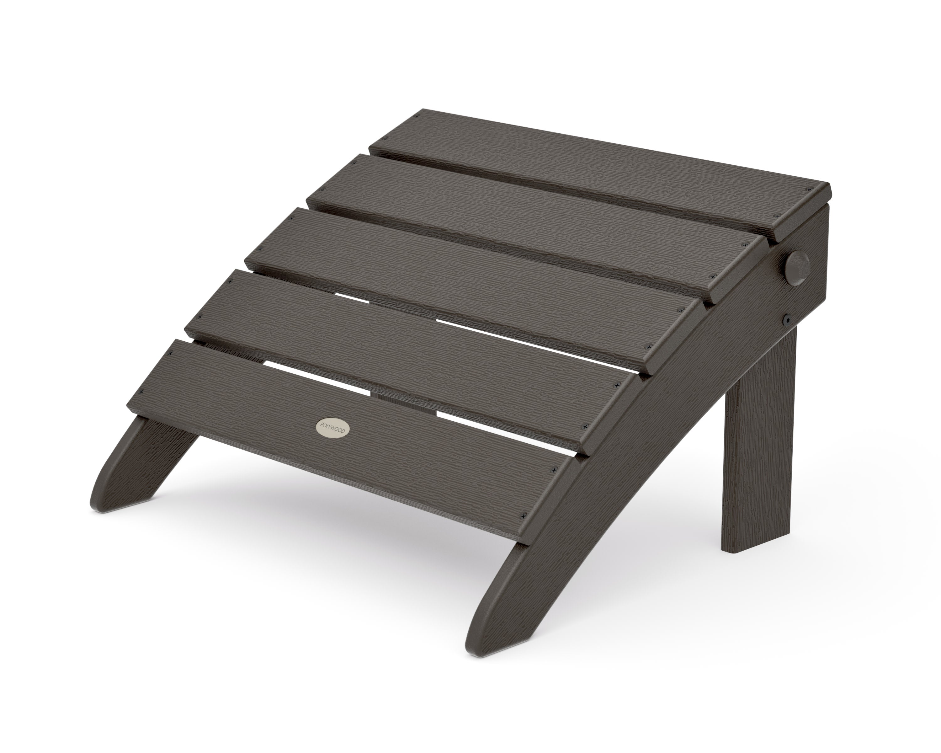 Classic Oversized Adirondack Folding Ottoman in Vintage Coffee