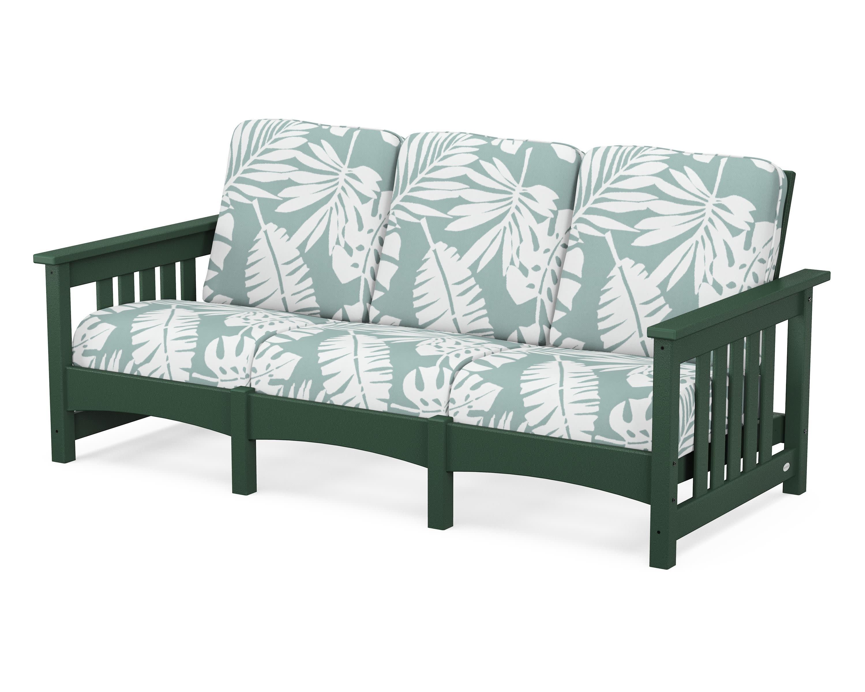 Club Mission Sofa in Green / Leaf Glacier Spa