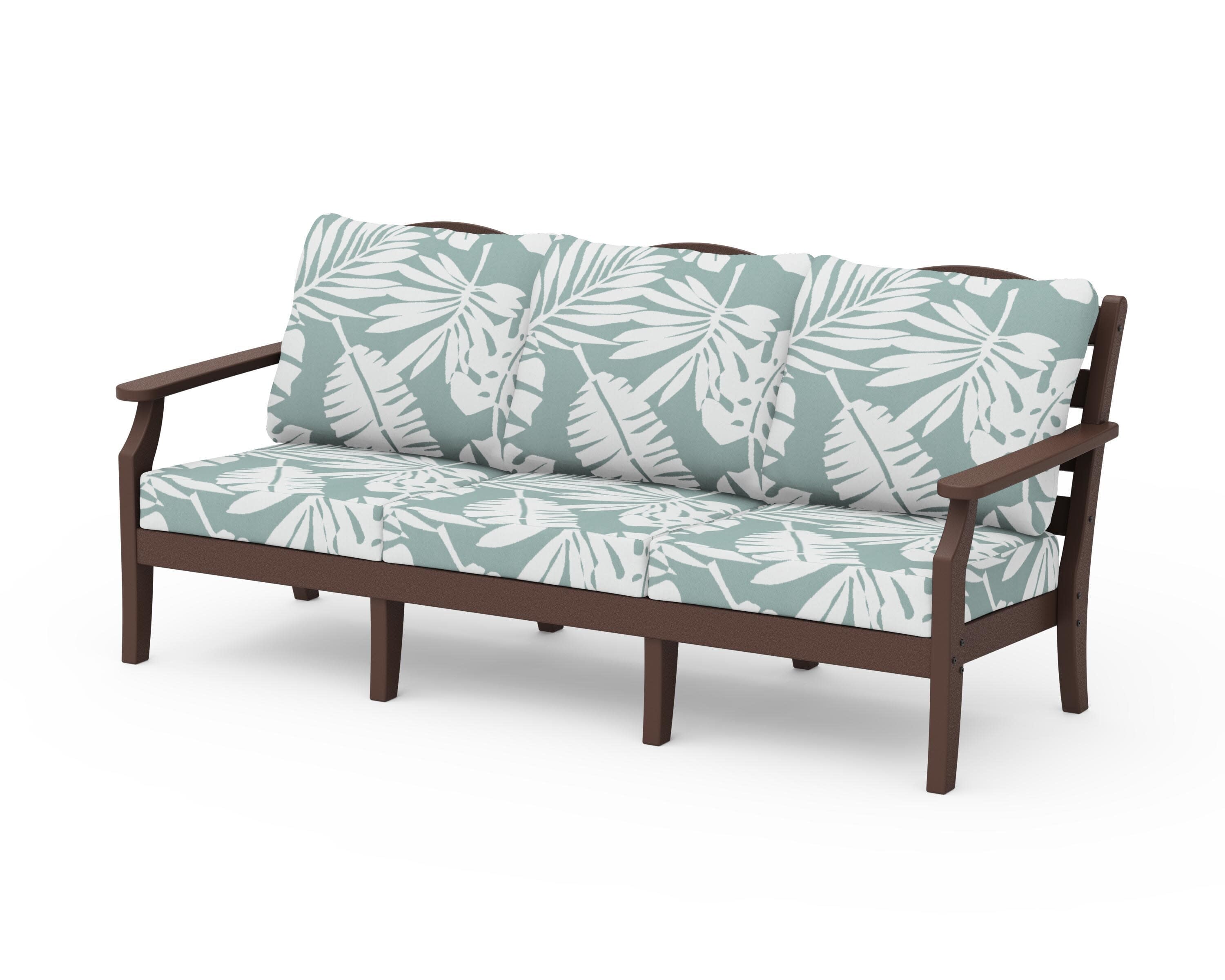 Savannah Deep Seating Sofa in Mahogany / Leaf Glacier Spa