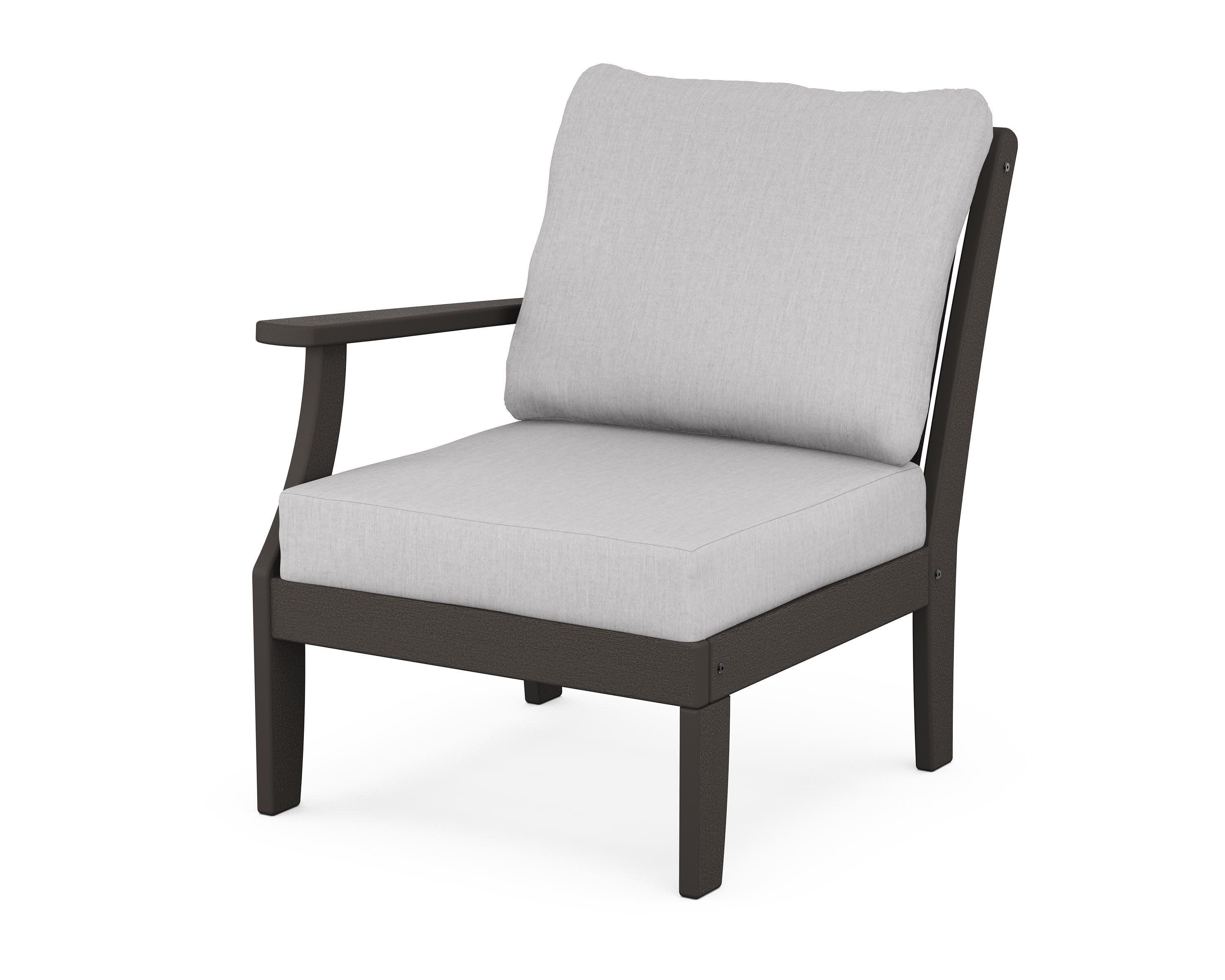 Braxton Modular Left Arm Chair in Vintage Coffee / Granite