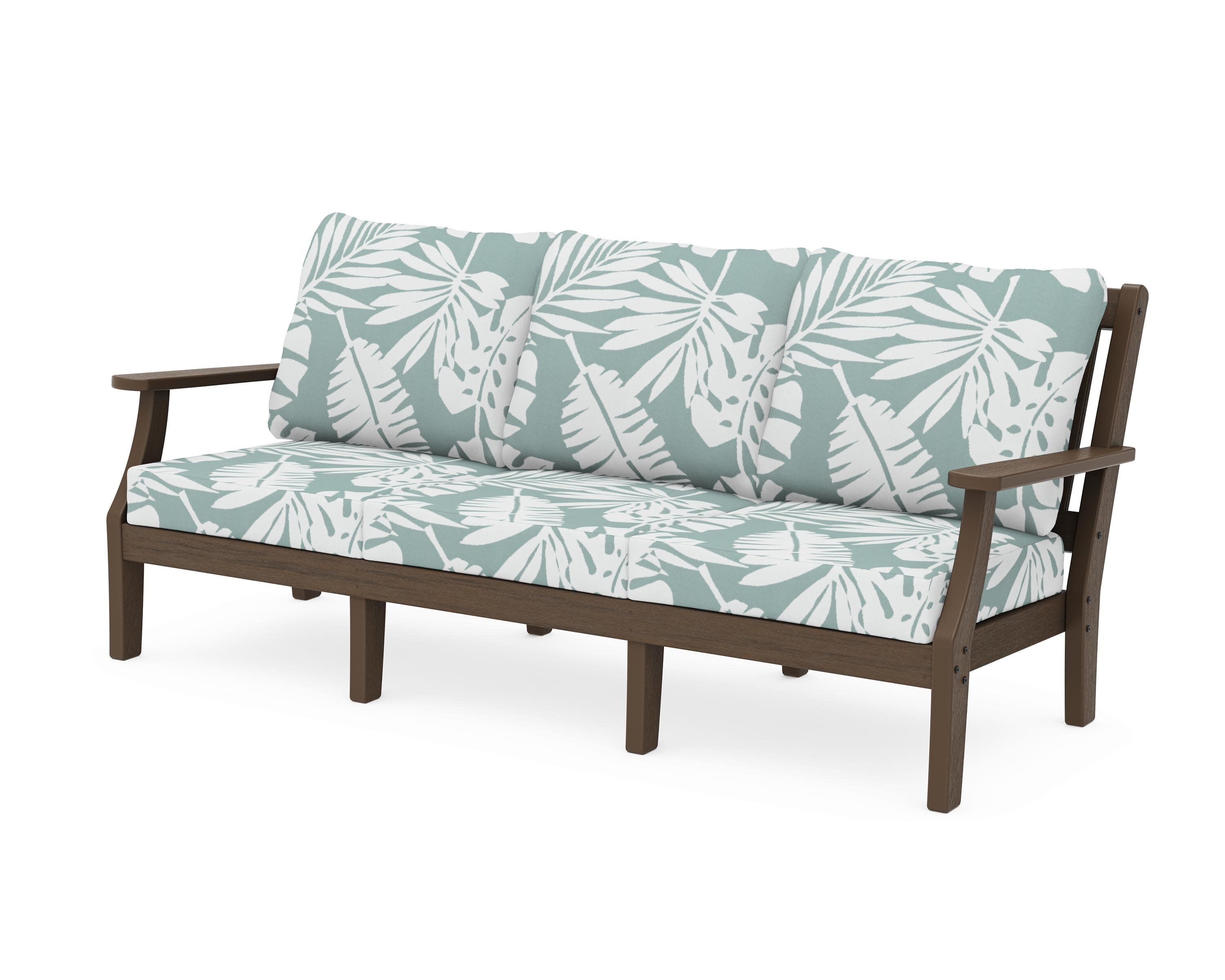 Chinoiserie Deep Seating Sofa in Kona / Leaf Glacier Spa