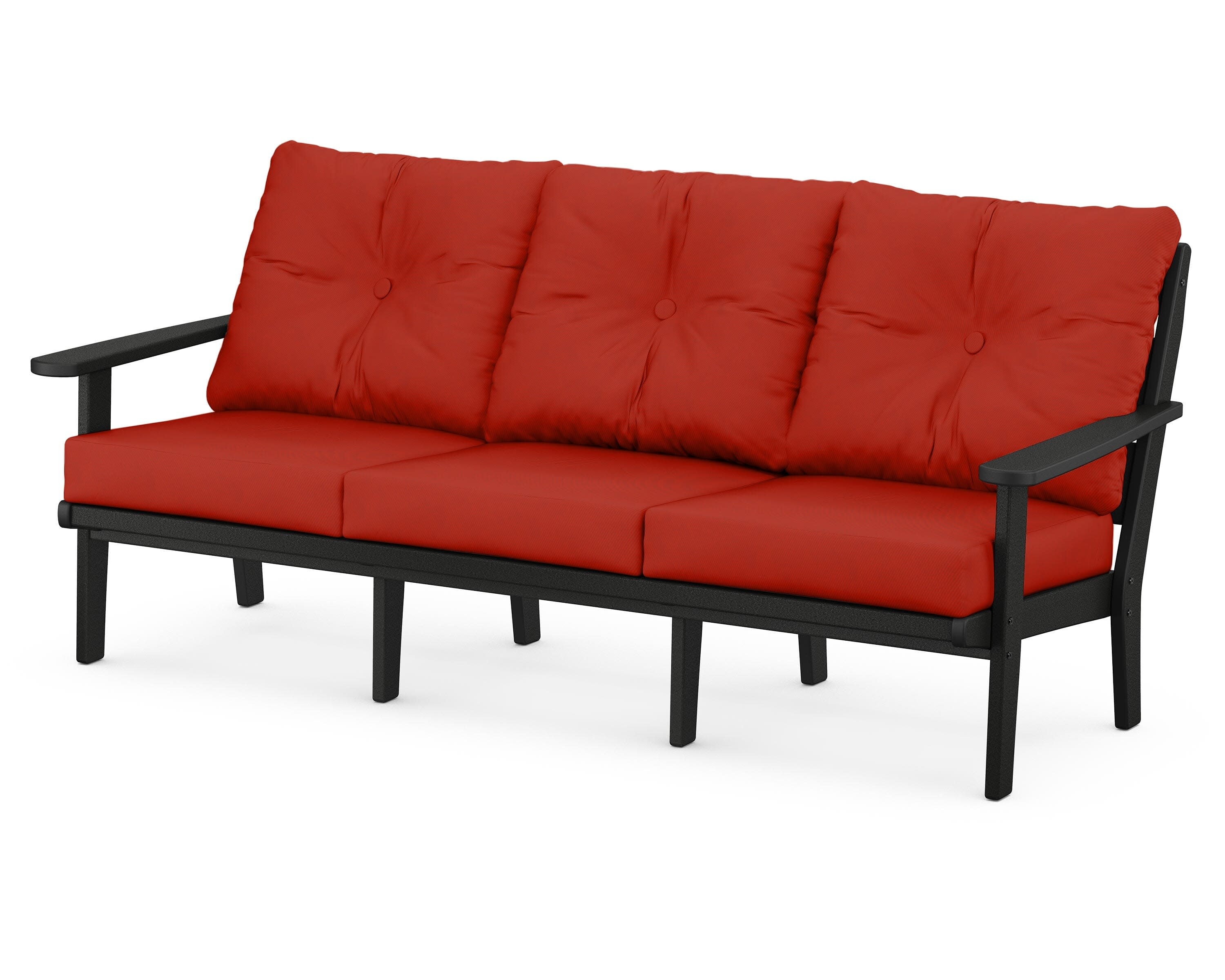 Lakeside Deep Seating Sofa in Black / Canvas Jockey Red