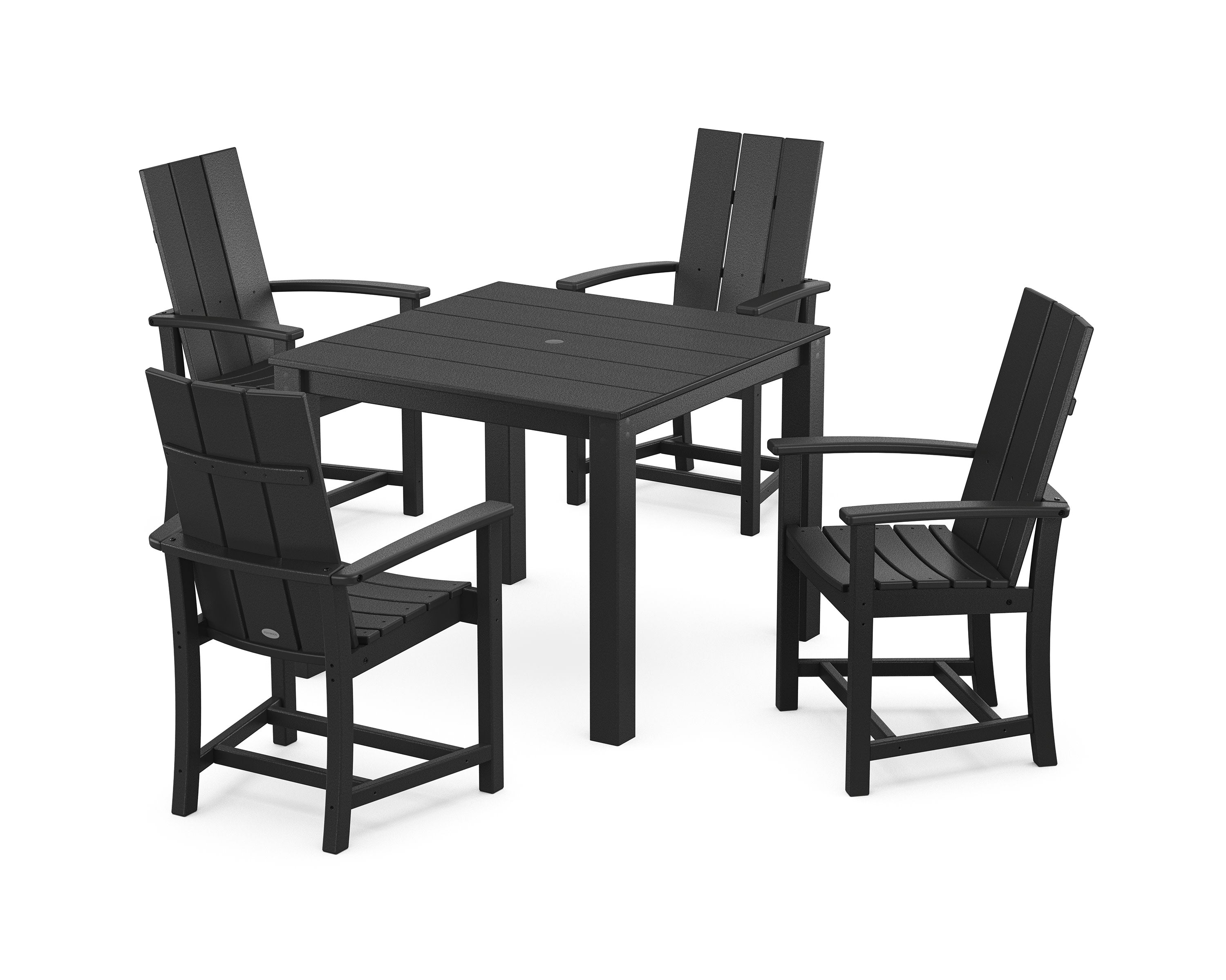 Modern Adirondack 5-Piece Parsons Dining Set in Black