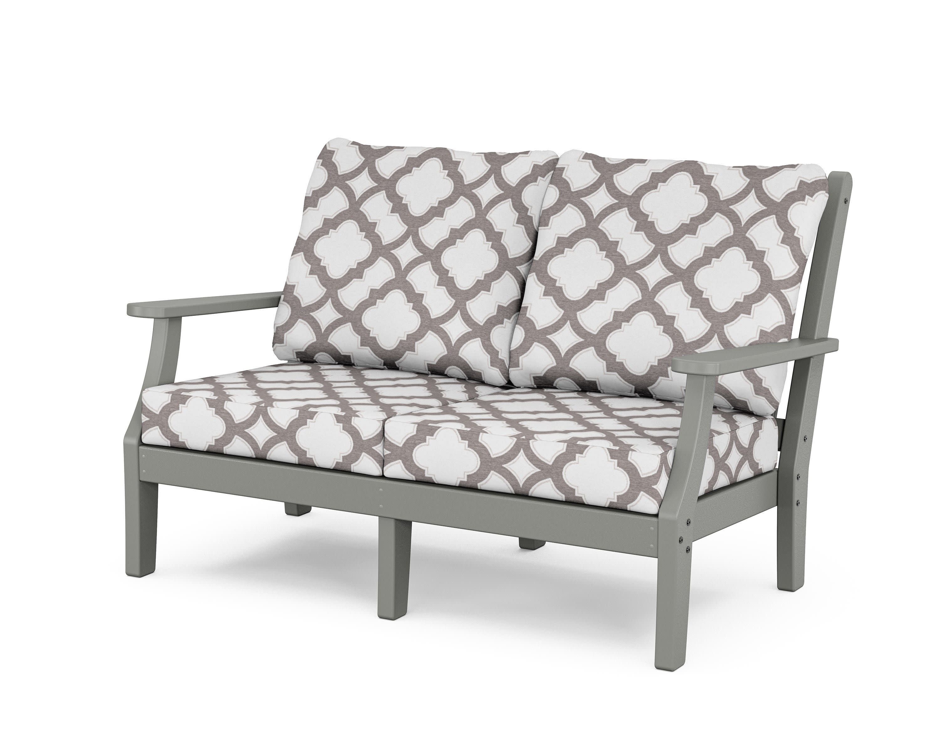 Wovendale Deep Seating Loveseat in Slate Grey / Trellis Grey Mist