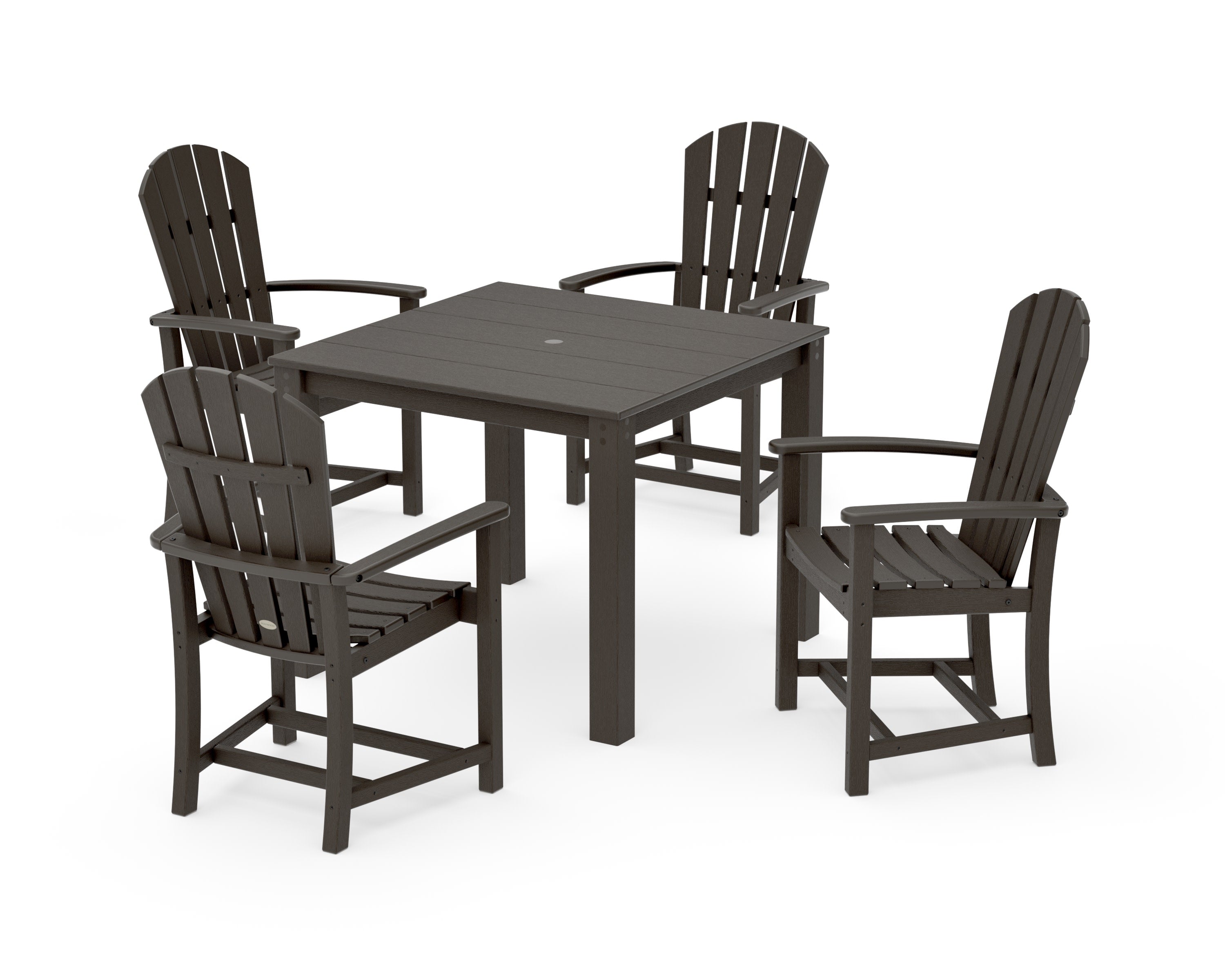 Palm Coast 5-Piece Parsons Dining Set in Vintage Coffee
