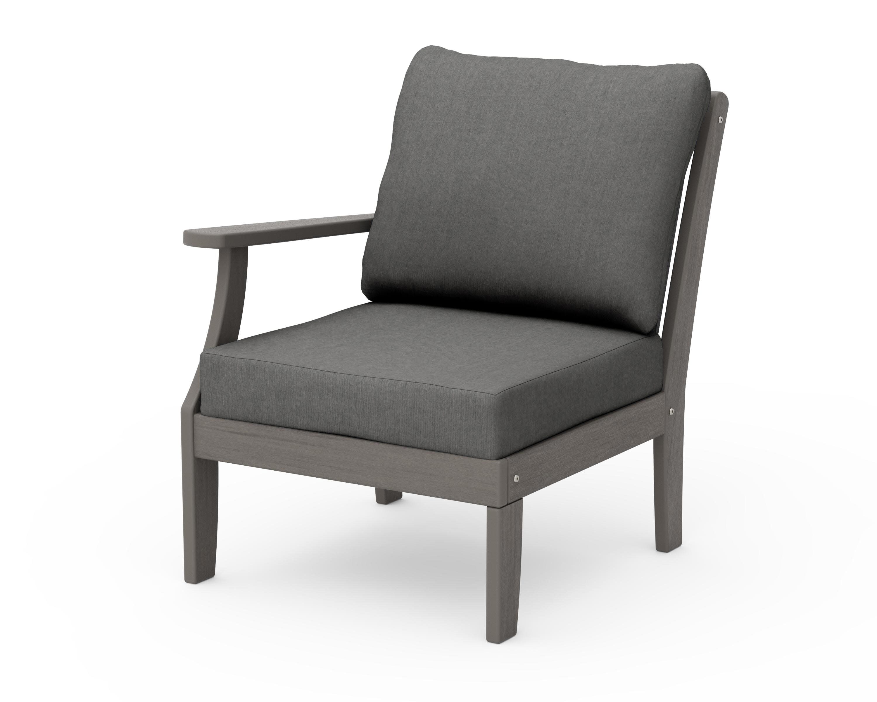 Braxton Modular Left Arm Chair in Driftwood / Spectrum Carbon