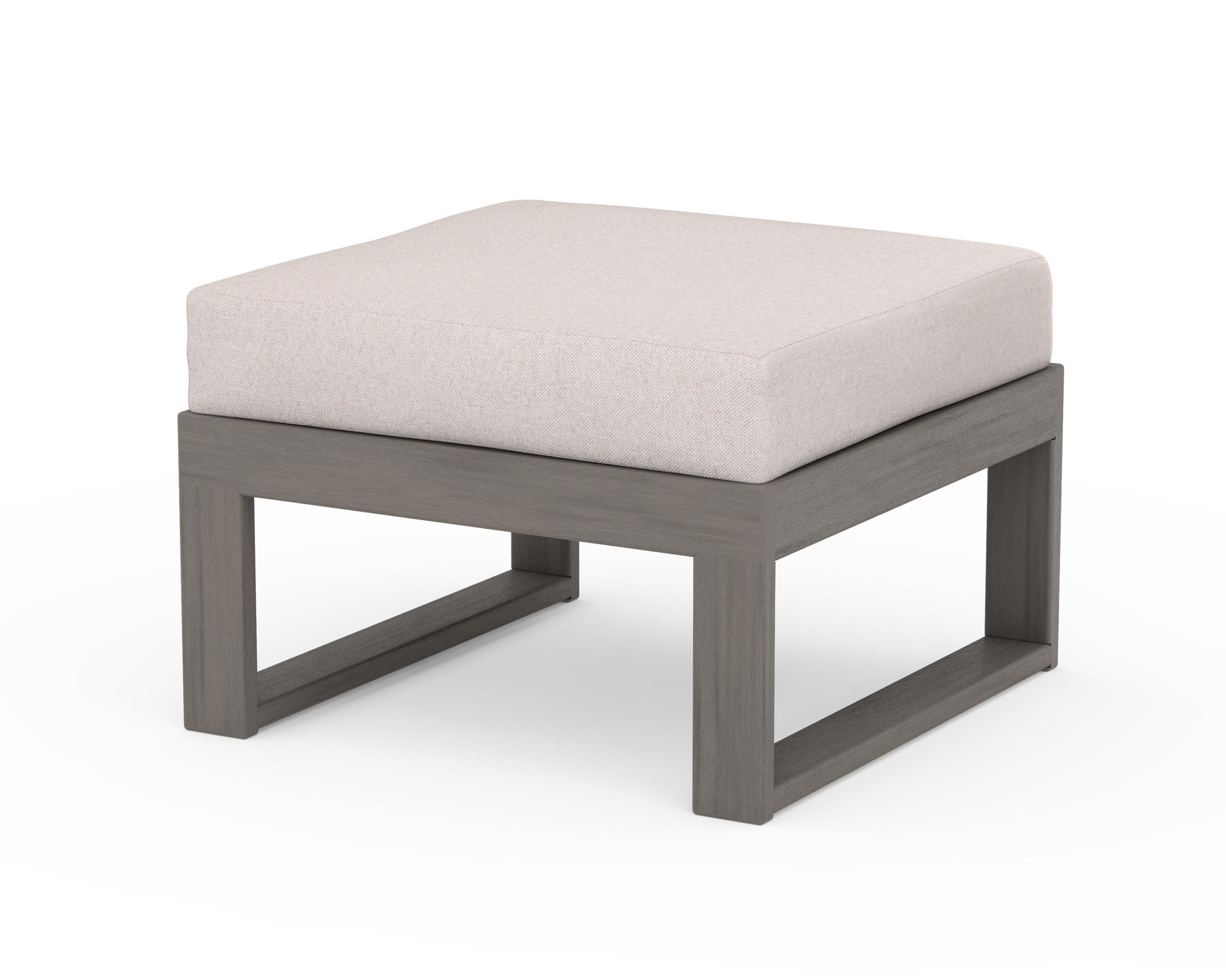 Modular Ottoman - Modern in Driftwood / Dune Burlap
