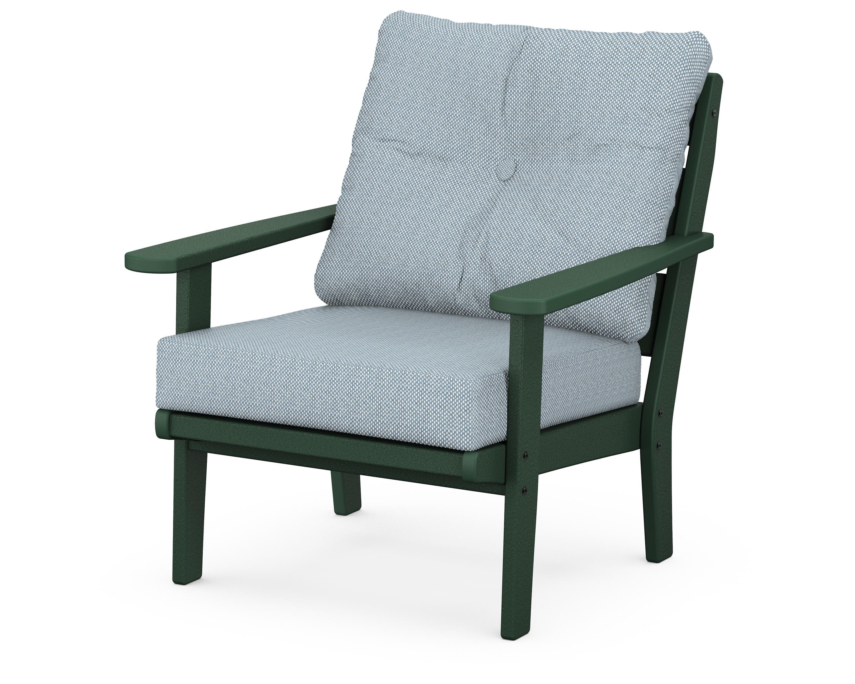 Lakeside Deep Seating Chair in Green / Exhale Sky