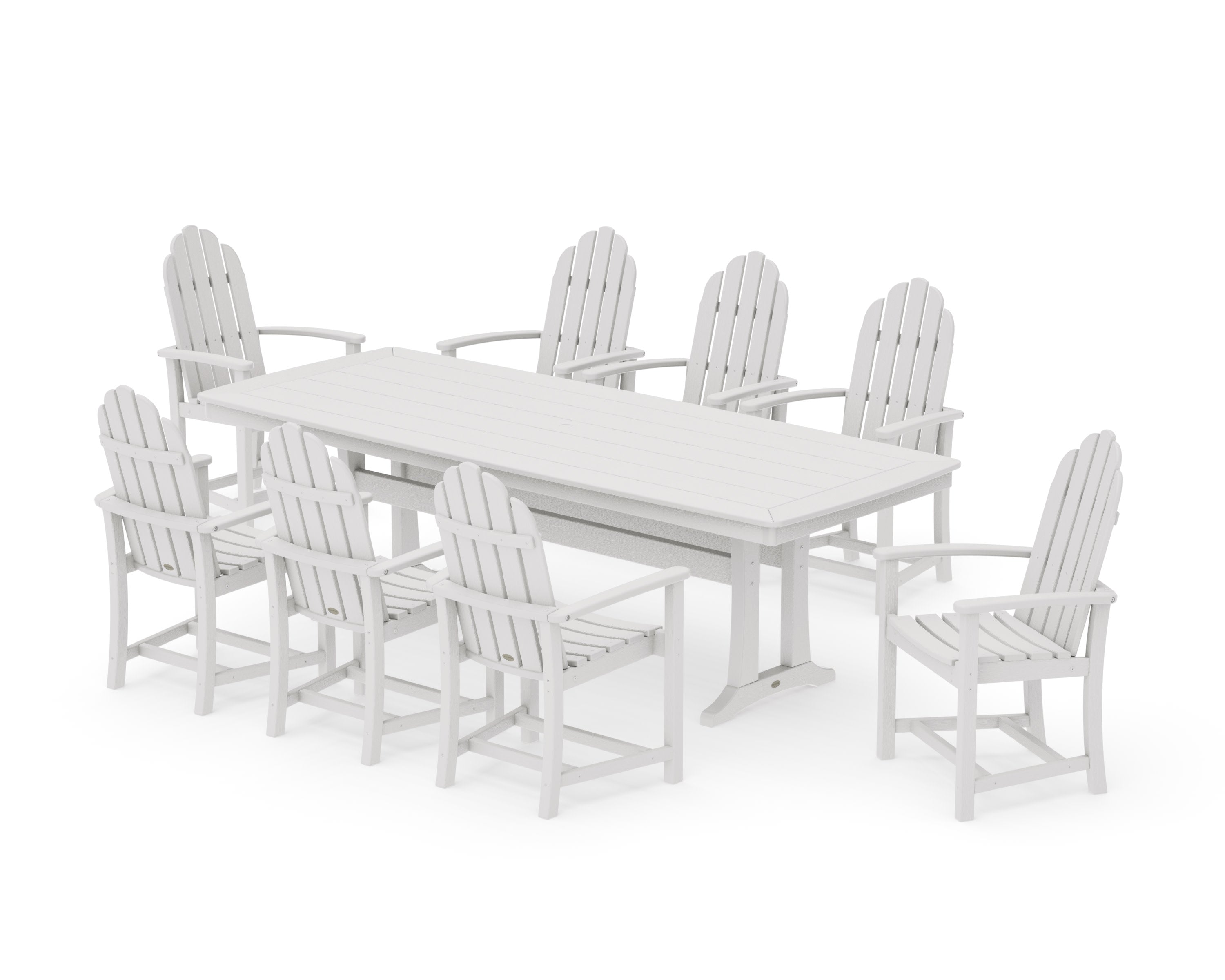 Classic Adirondack 9-Piece Dining Set with Trestle Legs in Vintage White
