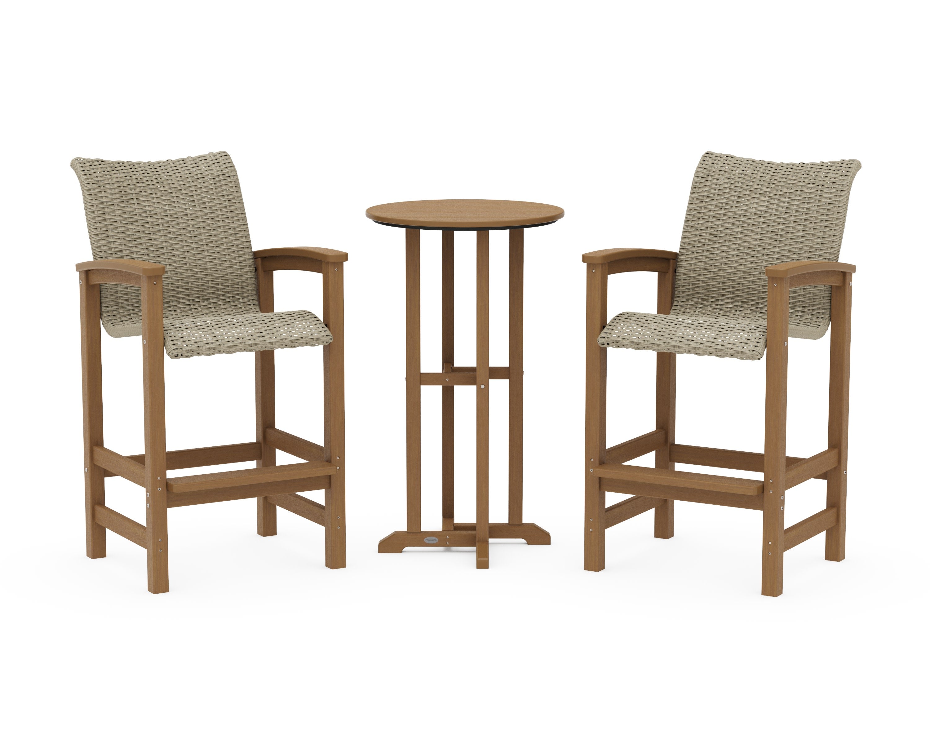 Coastal Woven 3-Piece Farmhouse Bar Set in Natural / Dune Grass