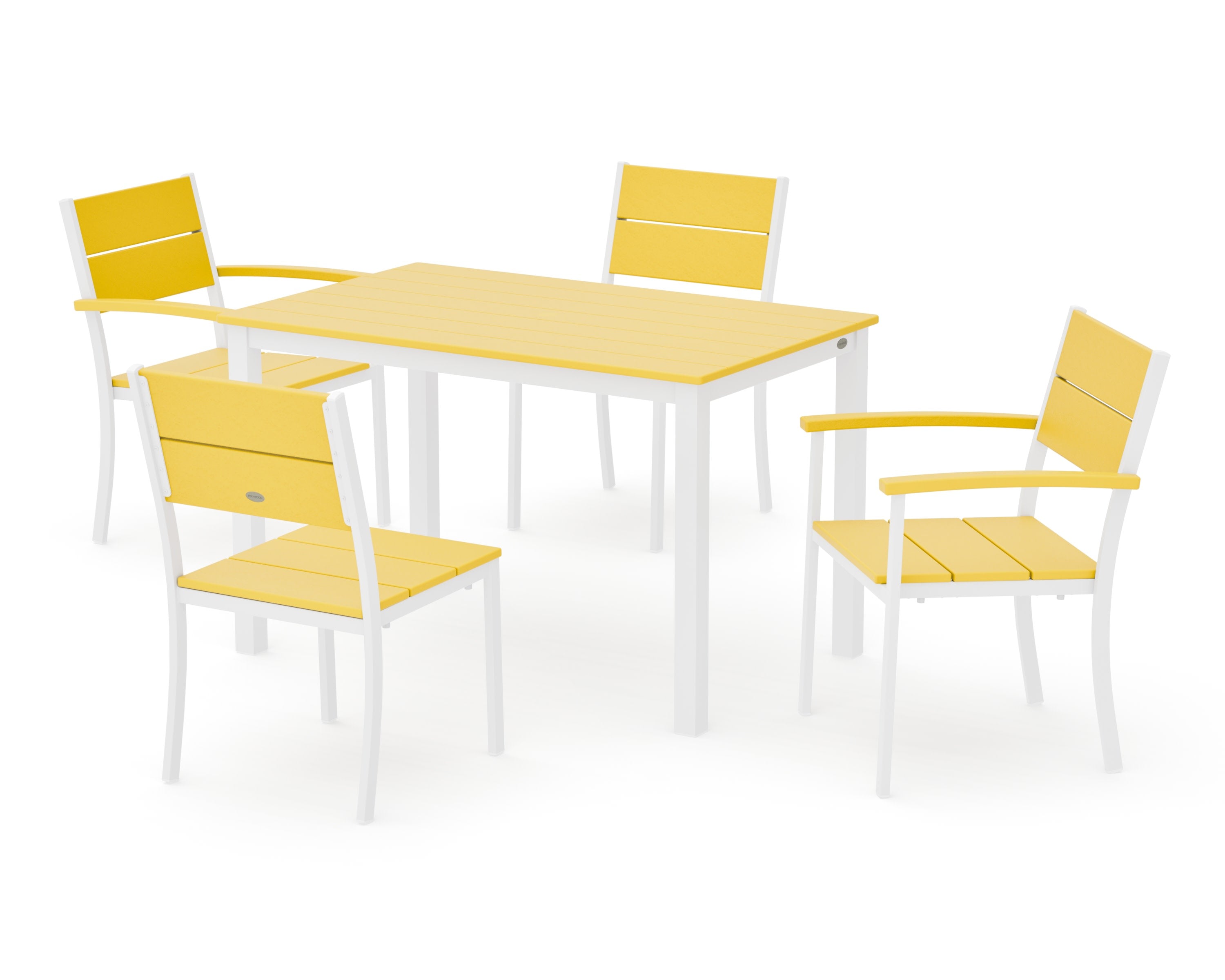 Main Street 5-Piece Dining Set in White / Lemon