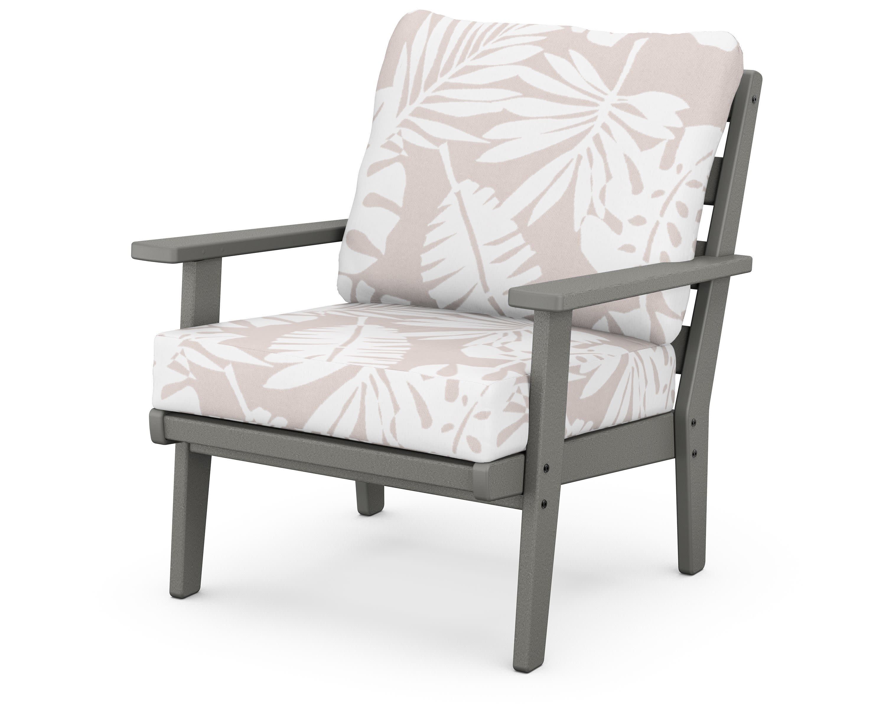 Grant Park Deep Seating Chair in Slate Grey / Leaf Dune Burlap