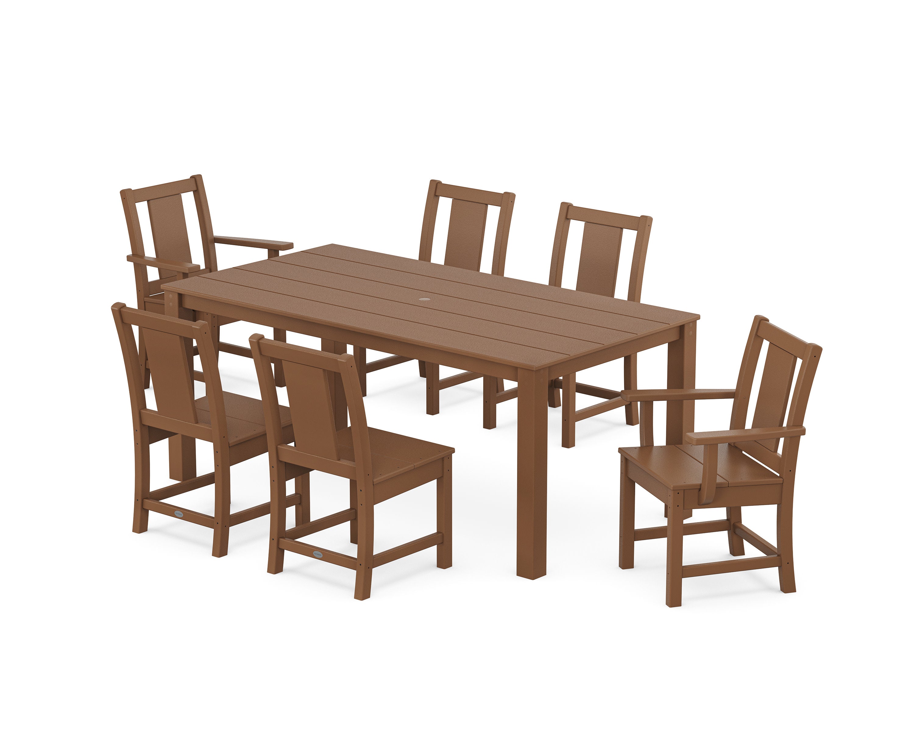 Prairie 7-Piece Parsons Dining Set in Teak