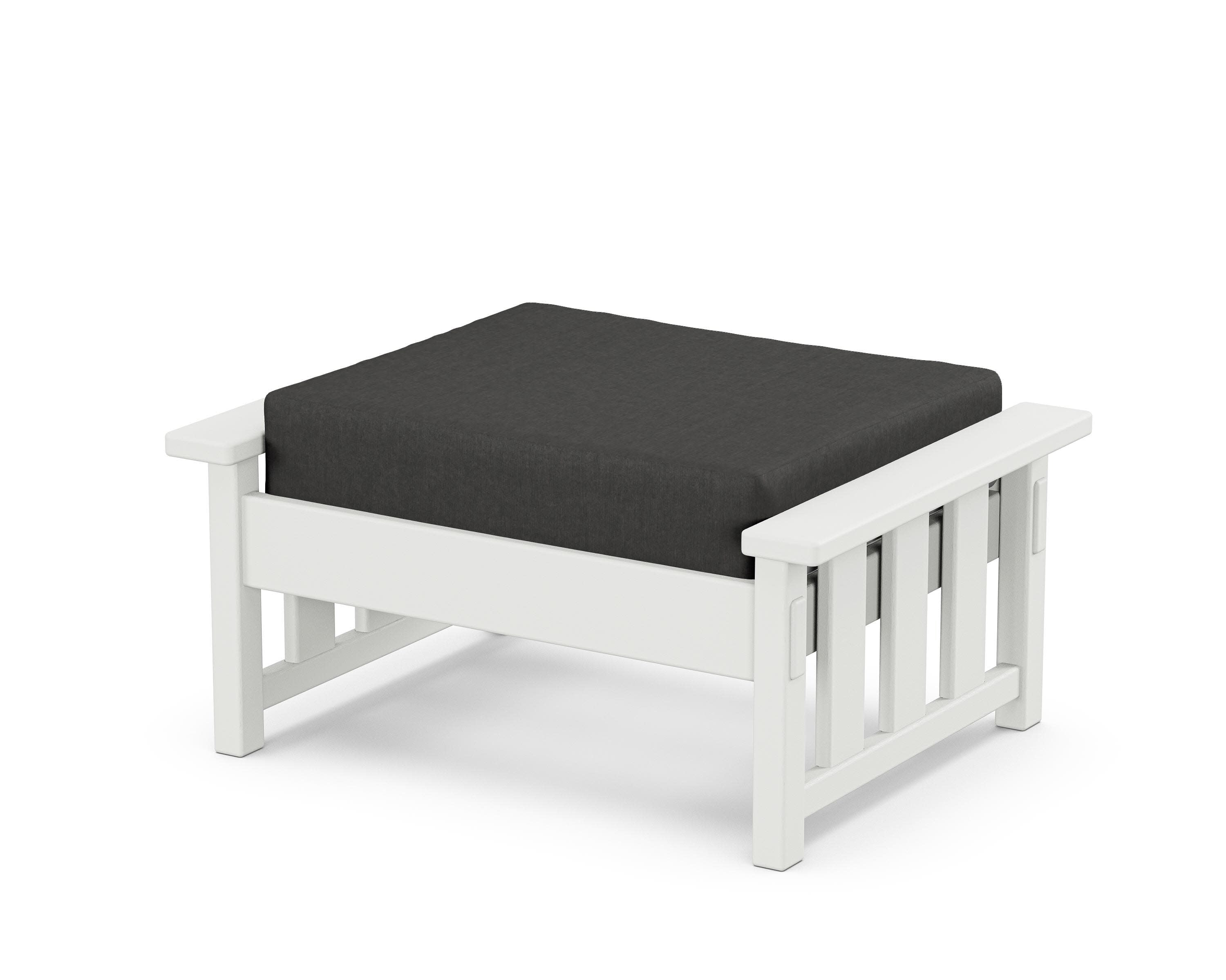 Acadia Deep Seating Ottoman in White / Spectrum Carbon