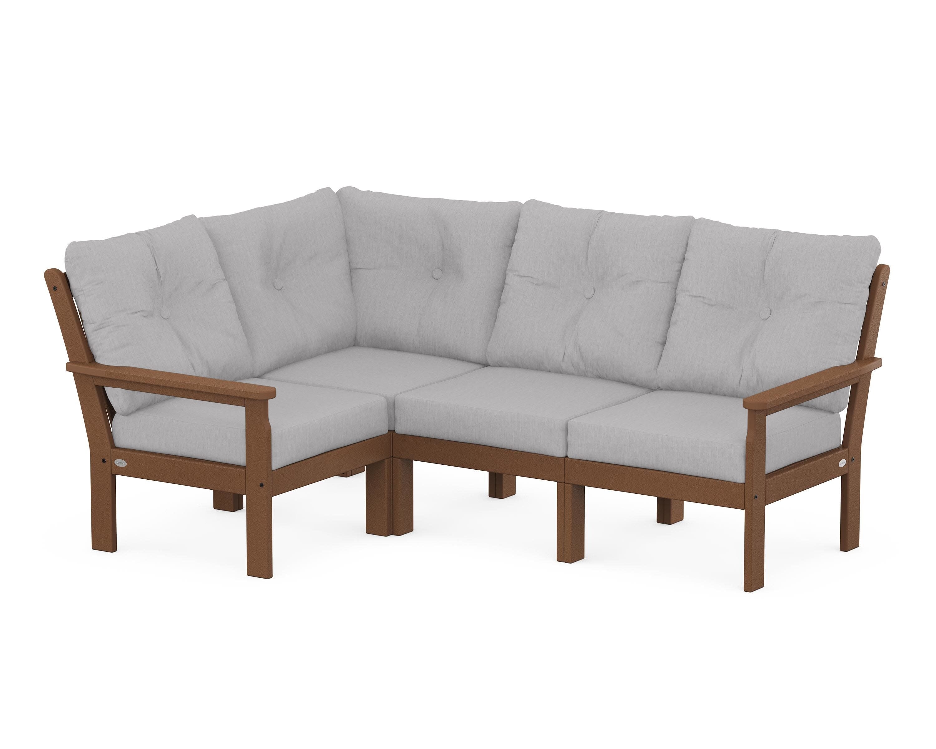 Vineyard 4-Piece Sectional in Teak / Granite