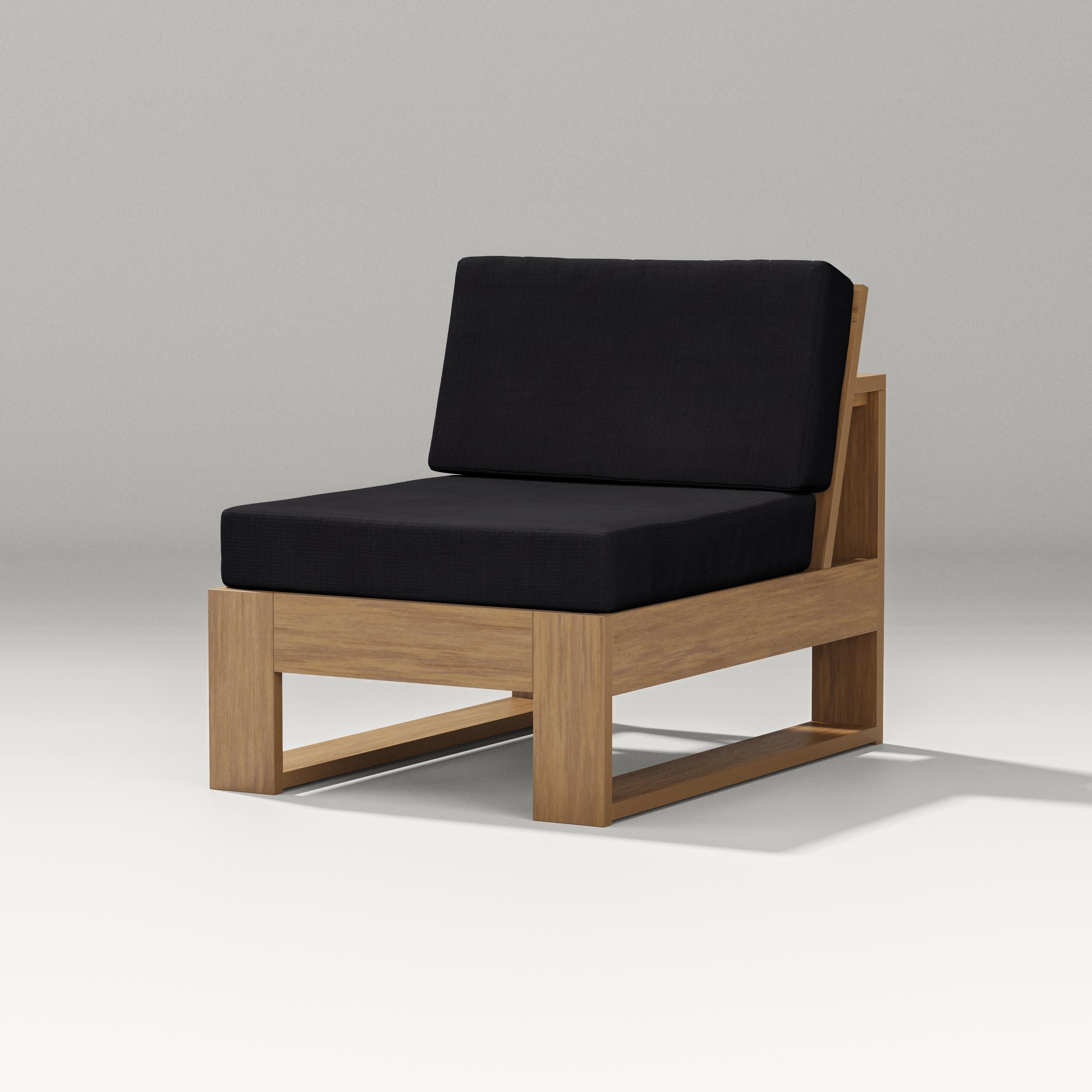 Latitude Modular Armless Chair in Natural / Midnight Linen