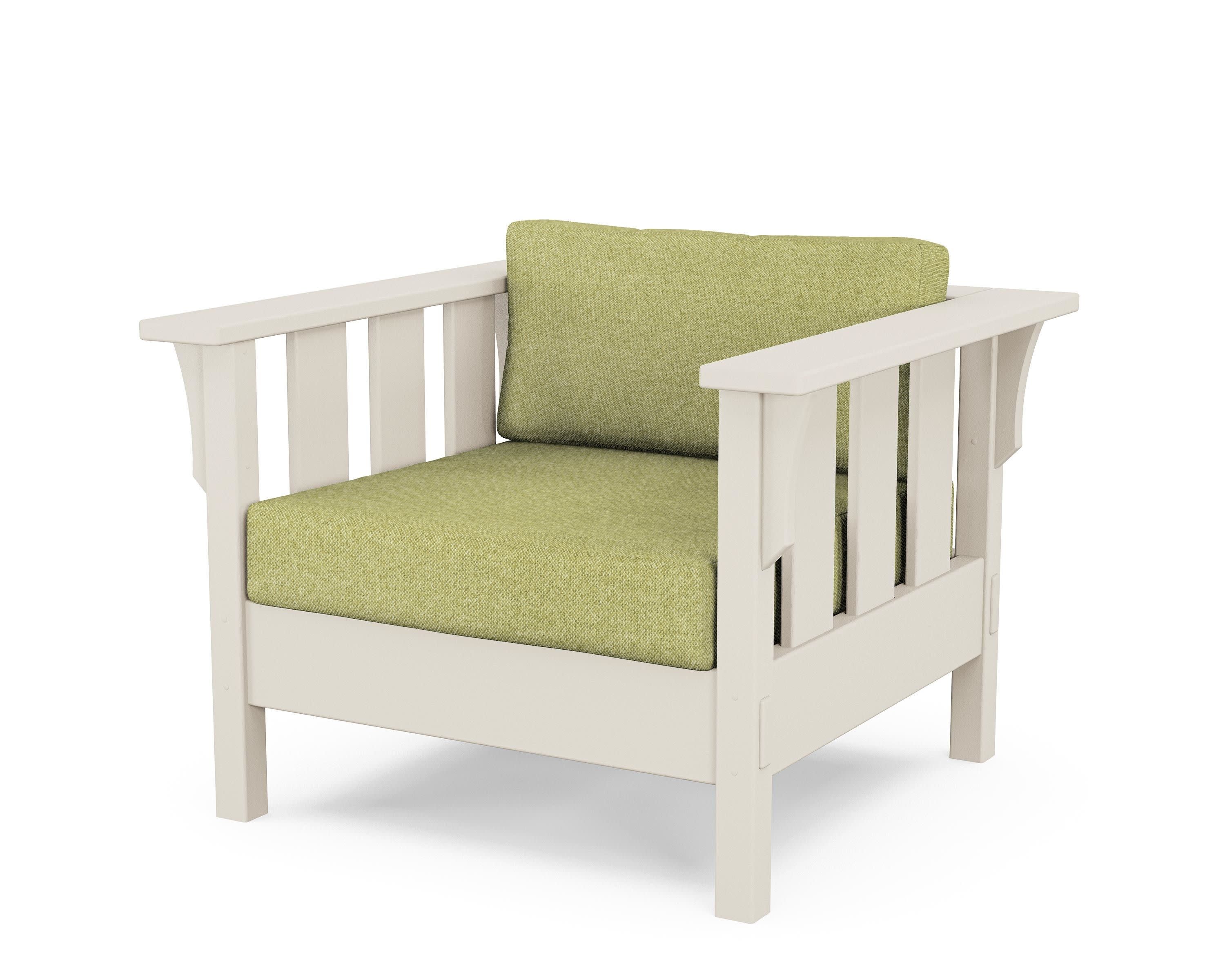 Acadia Deep Seating Chair in Sand / Chartreuse Boucle