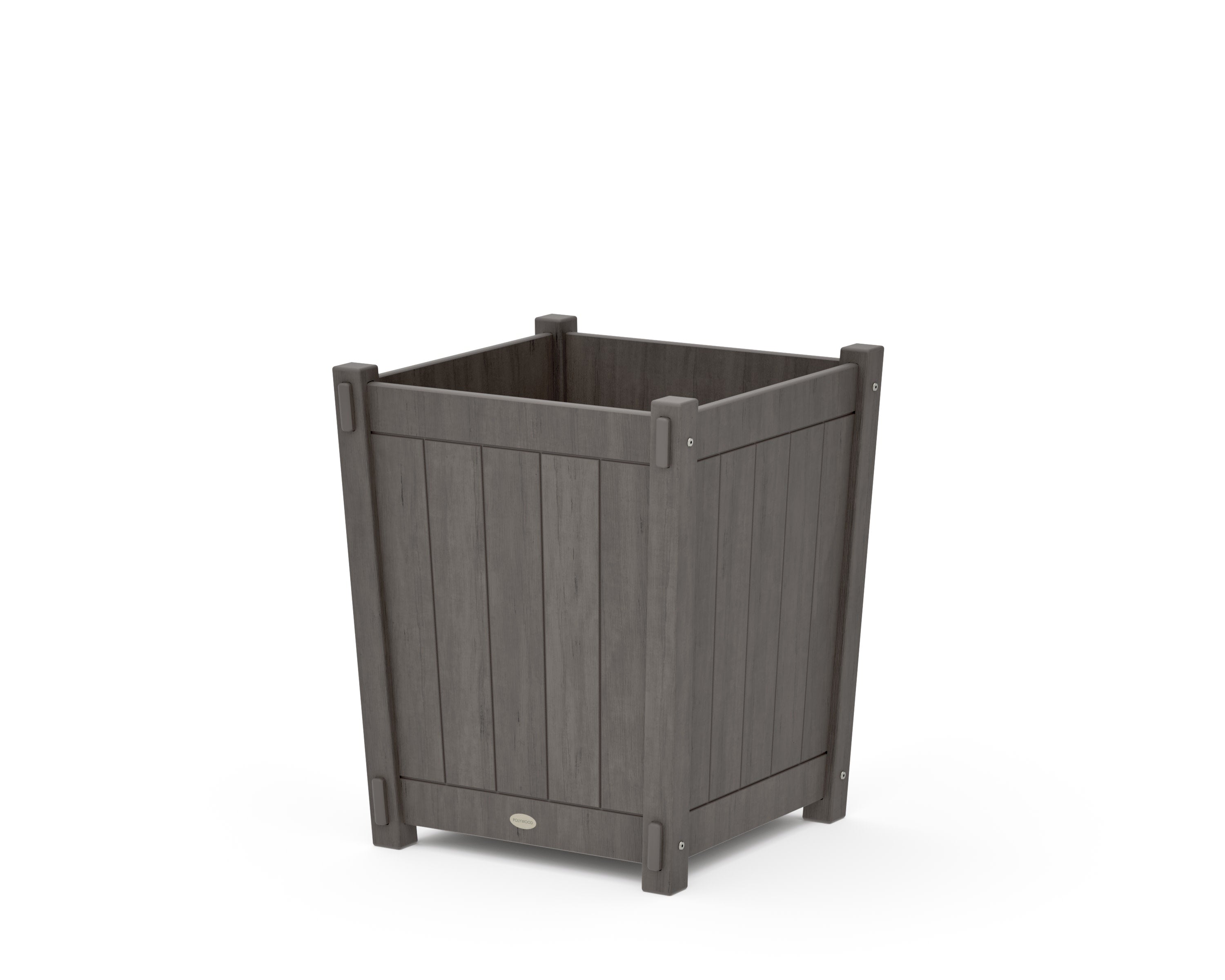 Vineyard Large Tapered Square Short Planter Box in Driftwood