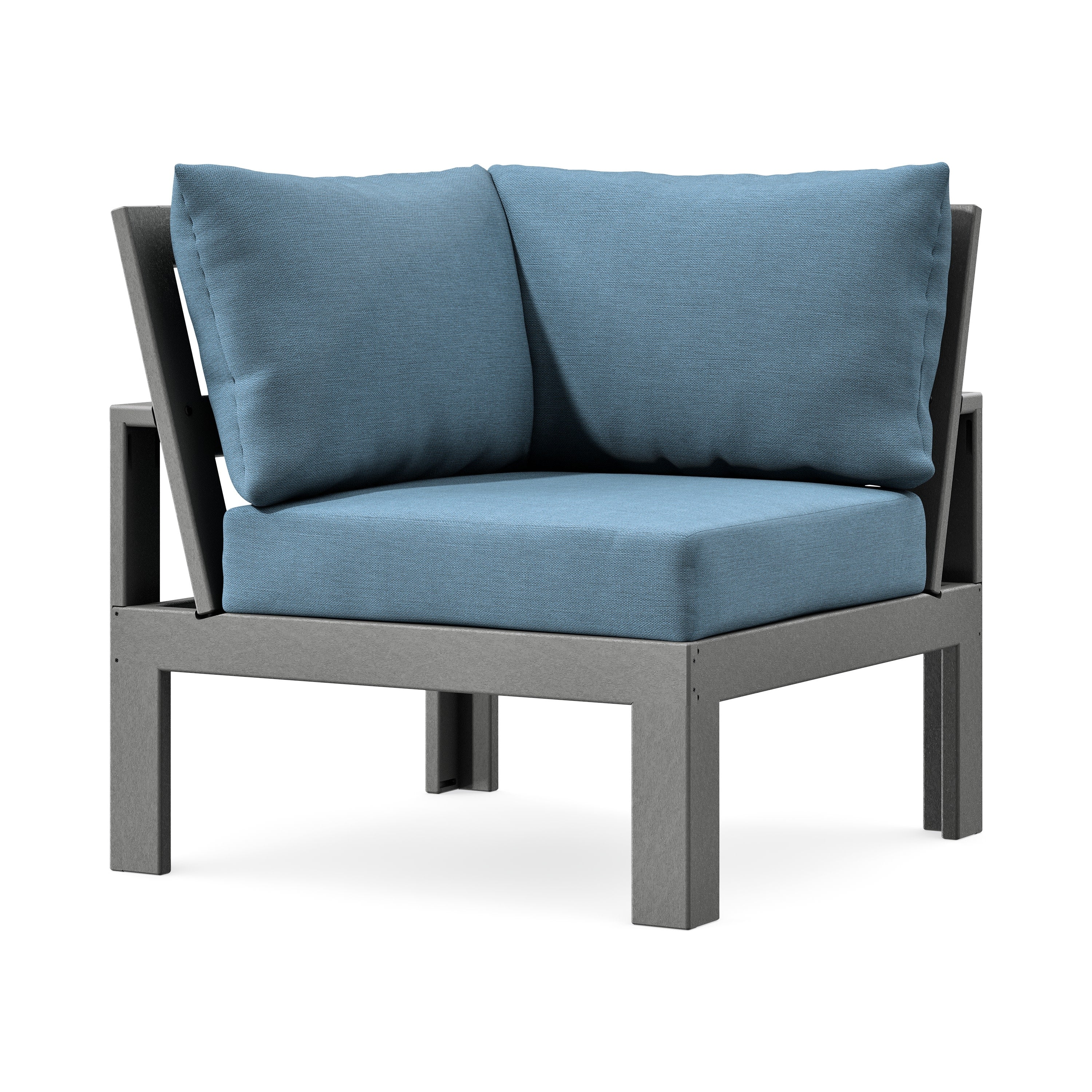 Modular Corner Chair in Slate Grey / Sky Blue