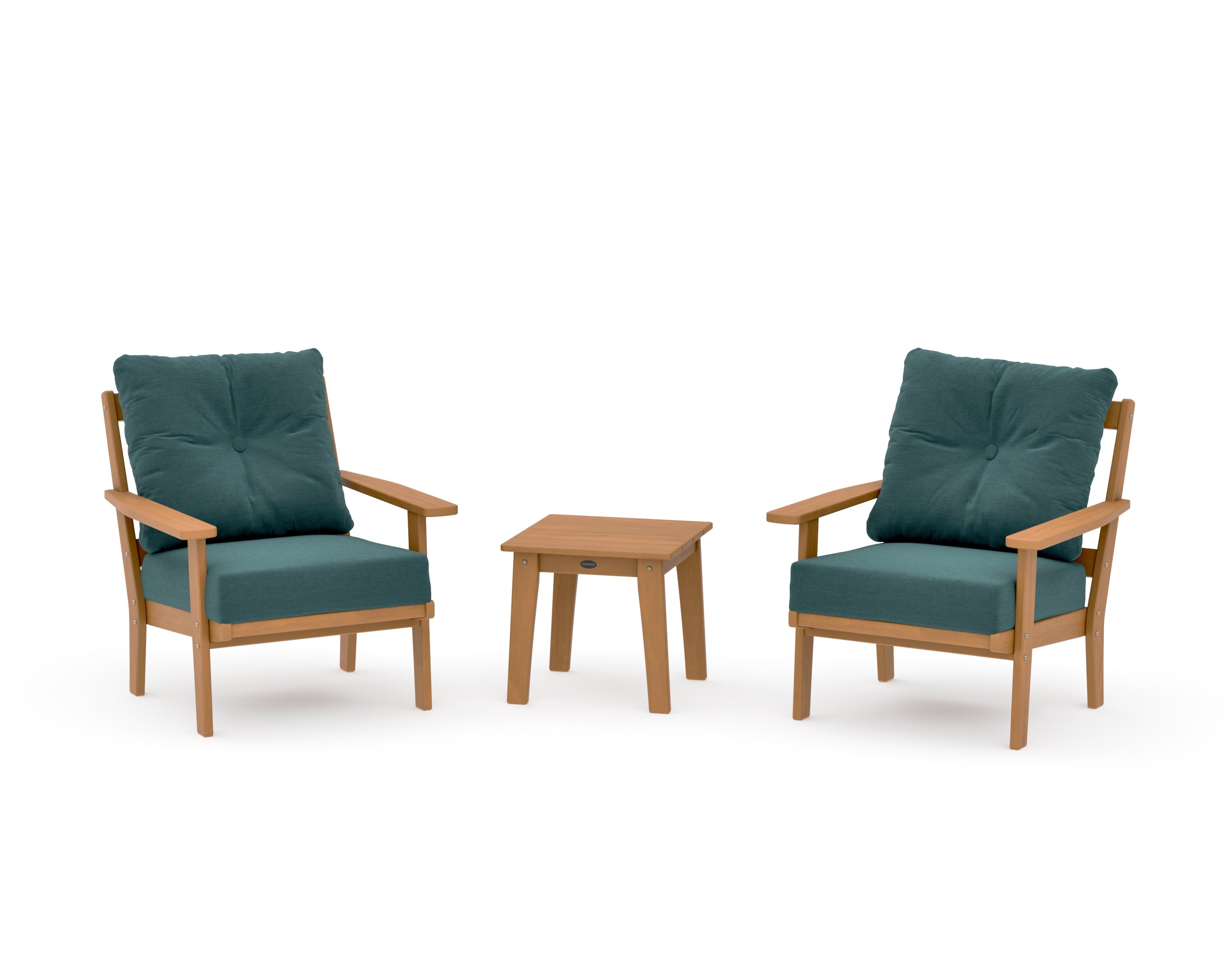 Oxford 3-Piece Deep Seating Set in Natural / Ocean Teal