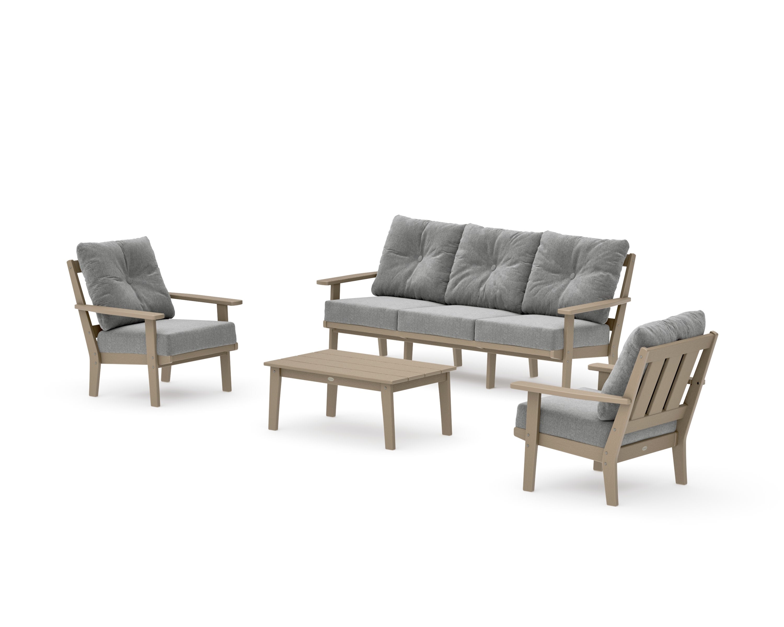 Oxford 4-Piece Deep Seating Set with Sofa in Vintage Sahara / Grey Mist