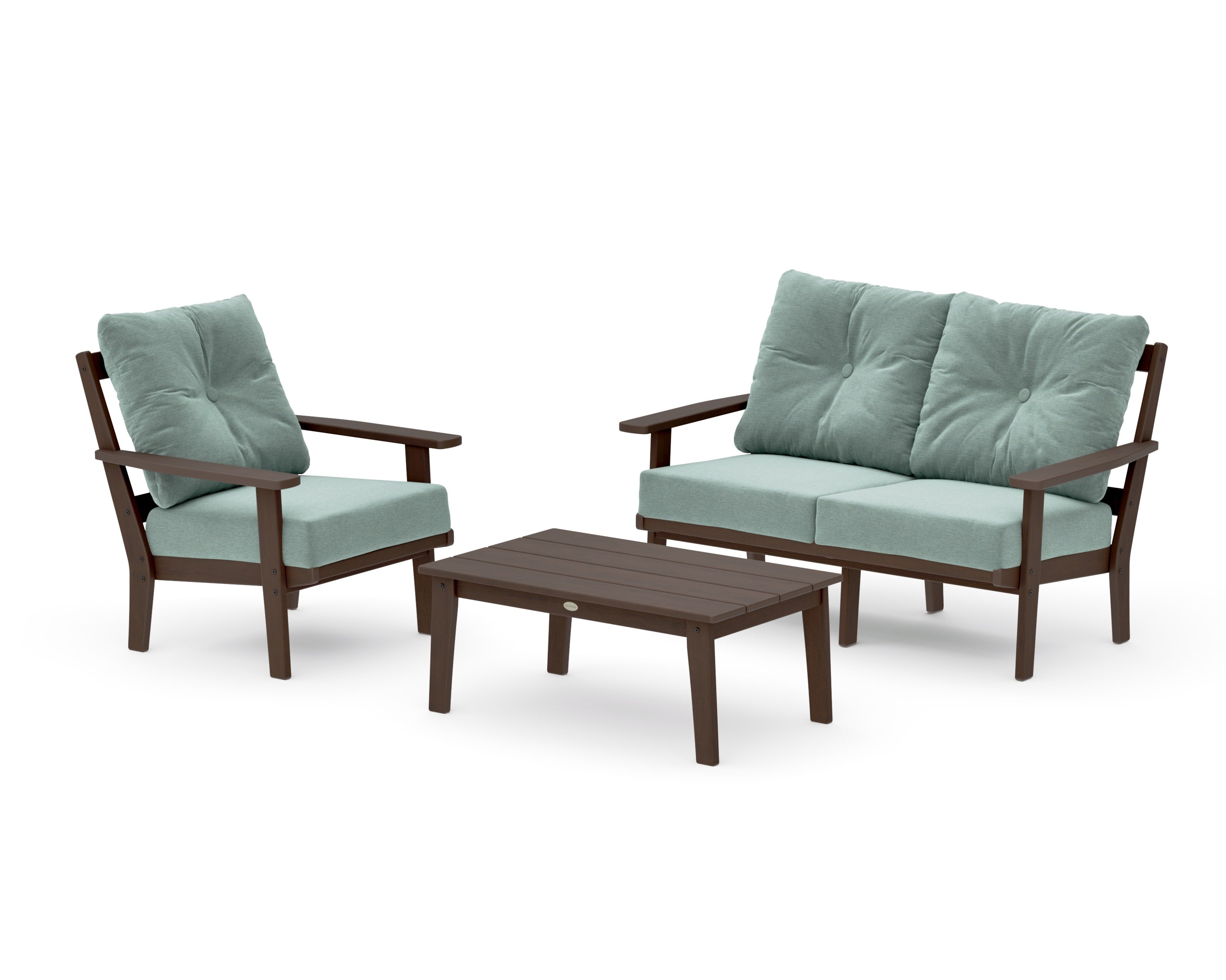 Oxford 3-Piece Deep Seating Set with Loveseat in Kona / Glacier Spa