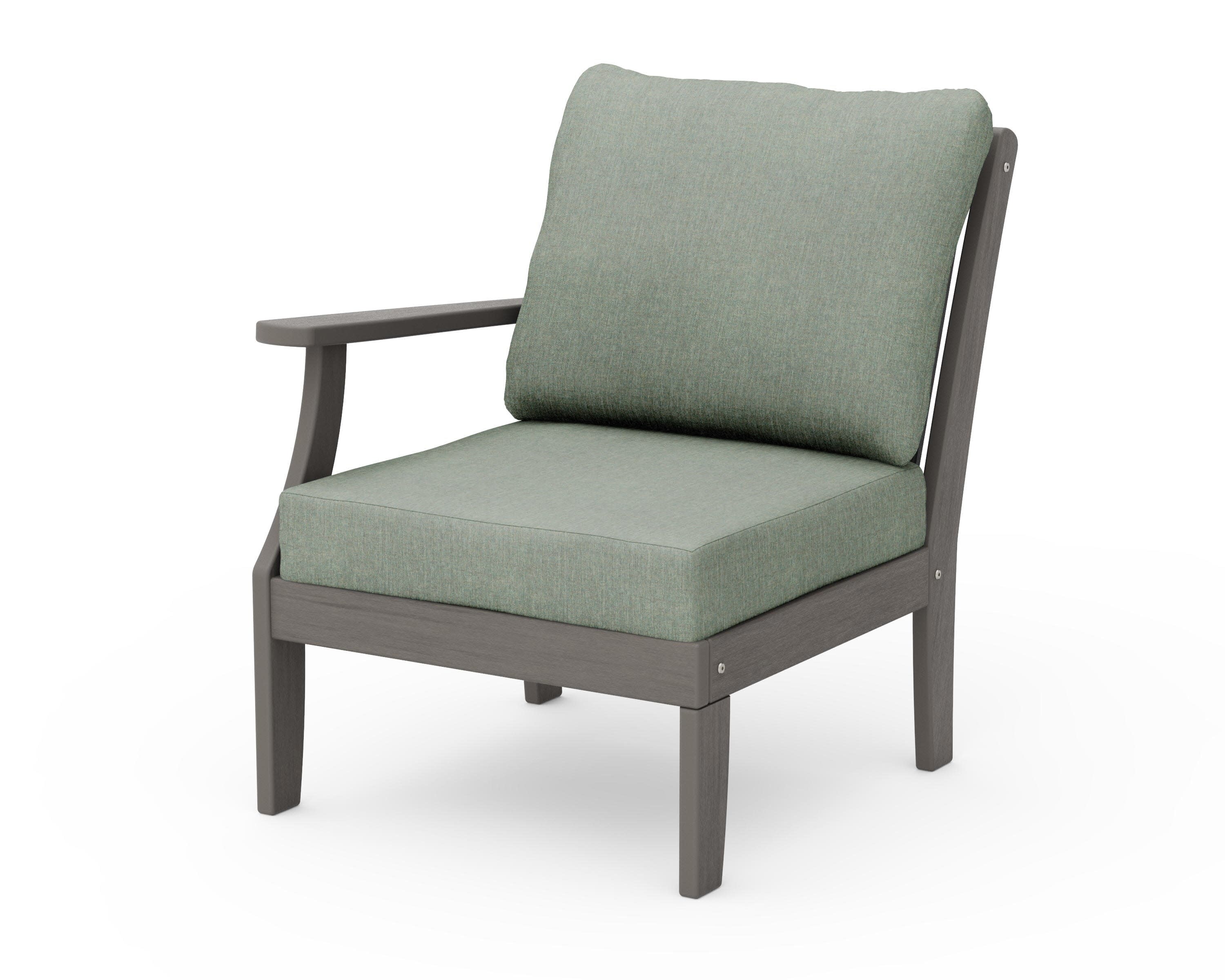 Braxton Modular Left Arm Chair in Driftwood / Cast Sage