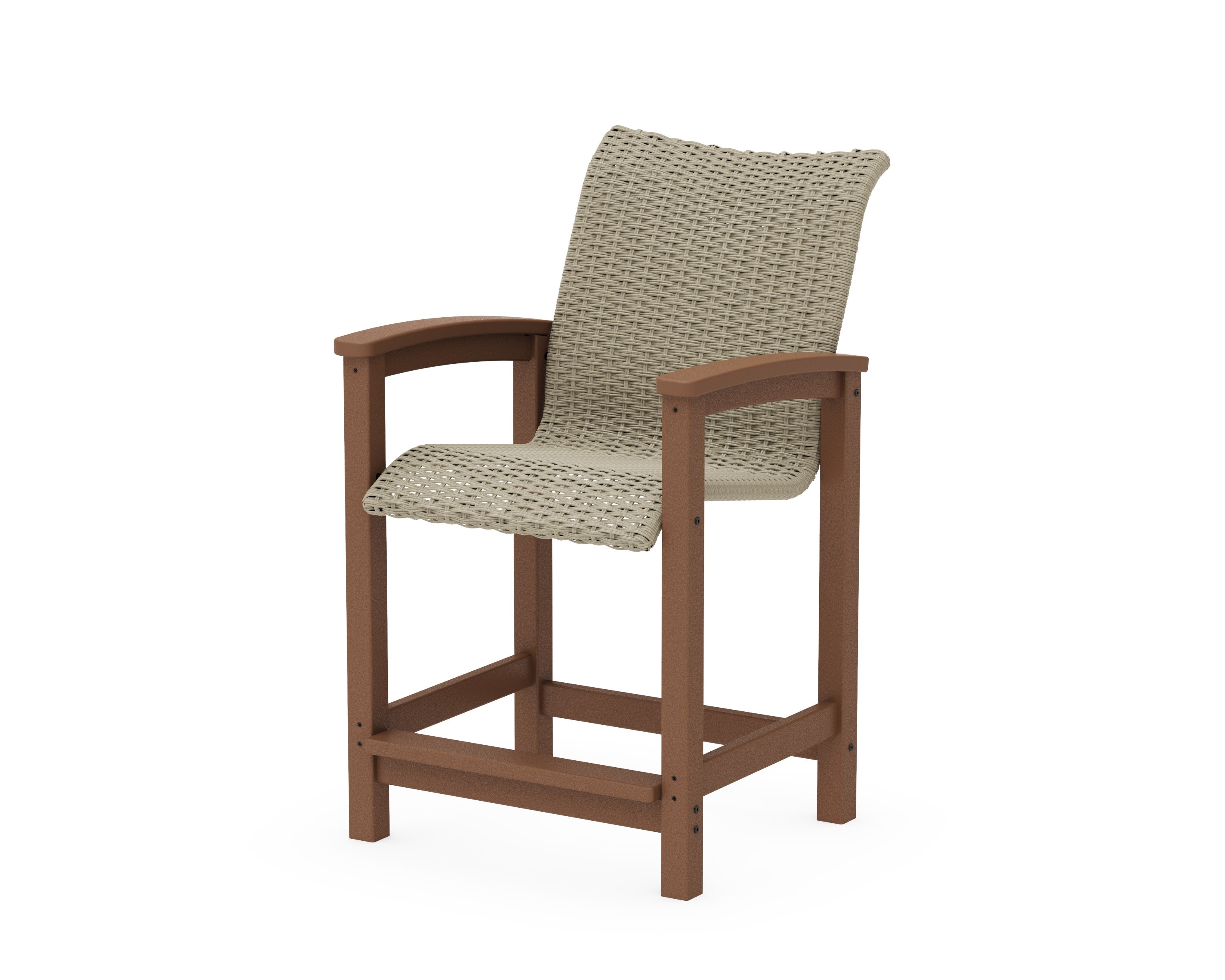 Coastal Woven Counter Chair in Teak / Dune Grass