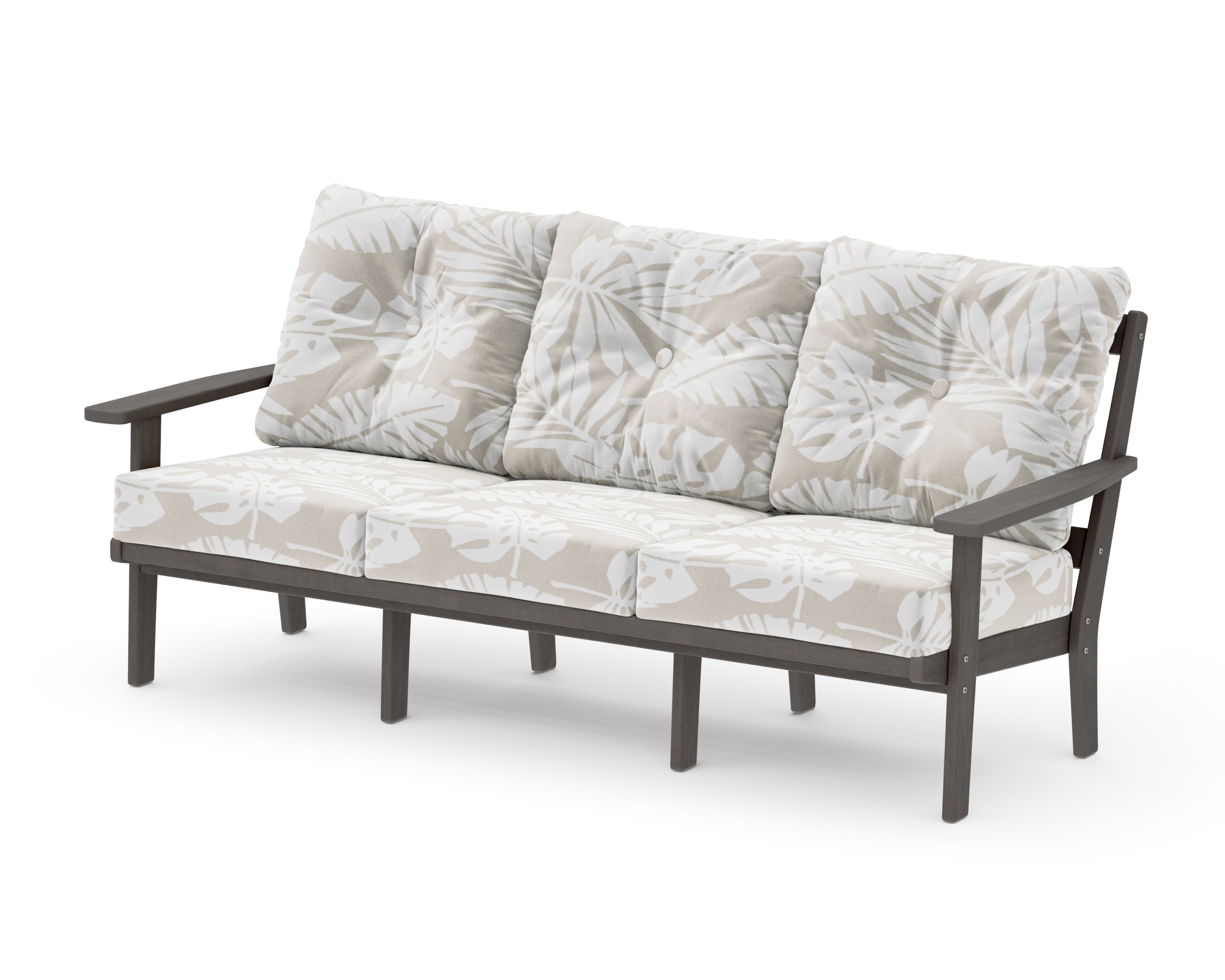 Oxford Deep Seating Sofa in Driftwood / Leaf Dune Burlap