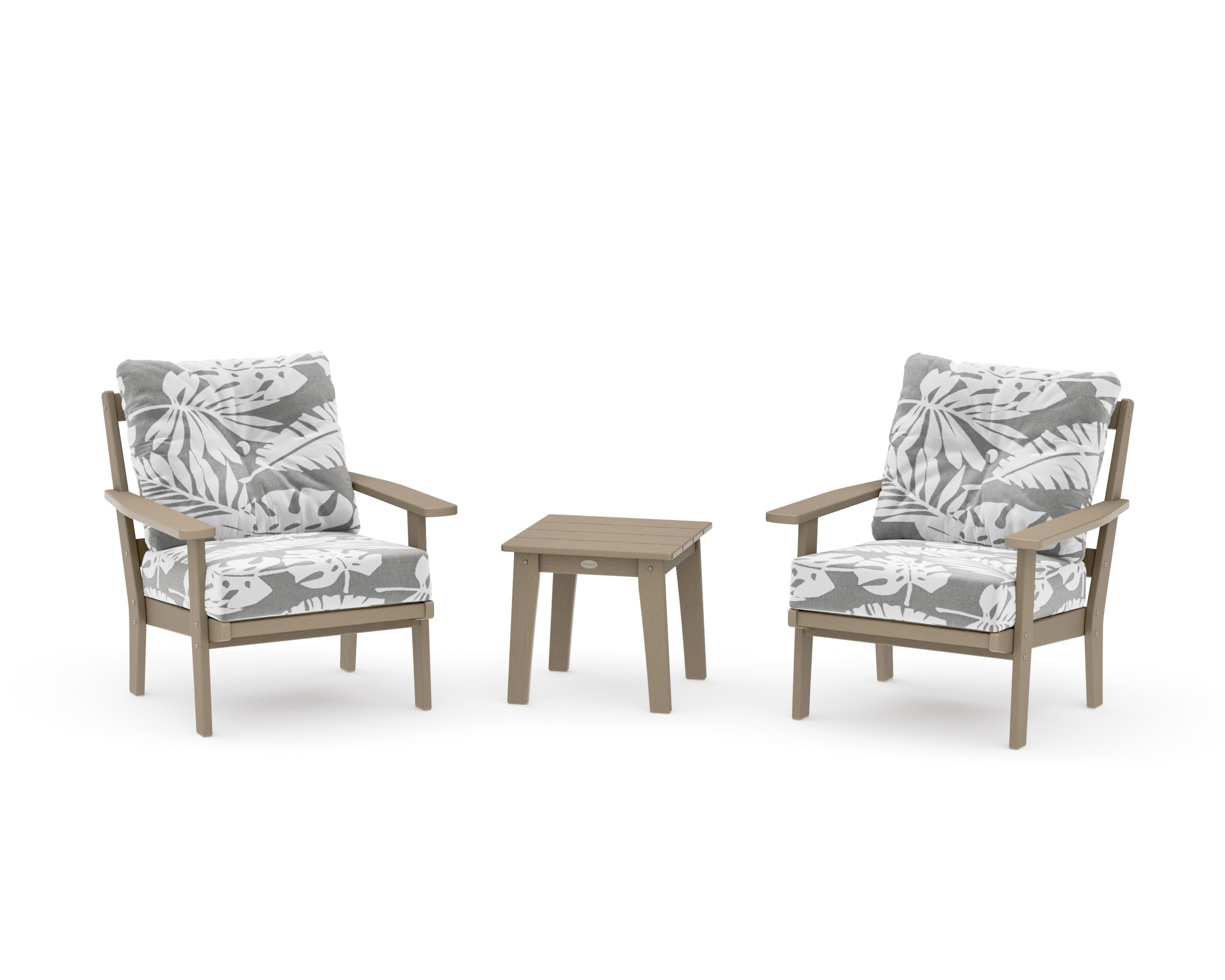 Prairie 3-Piece Deep Seating Set in Vintage Sahara / Leaf Grey Mist