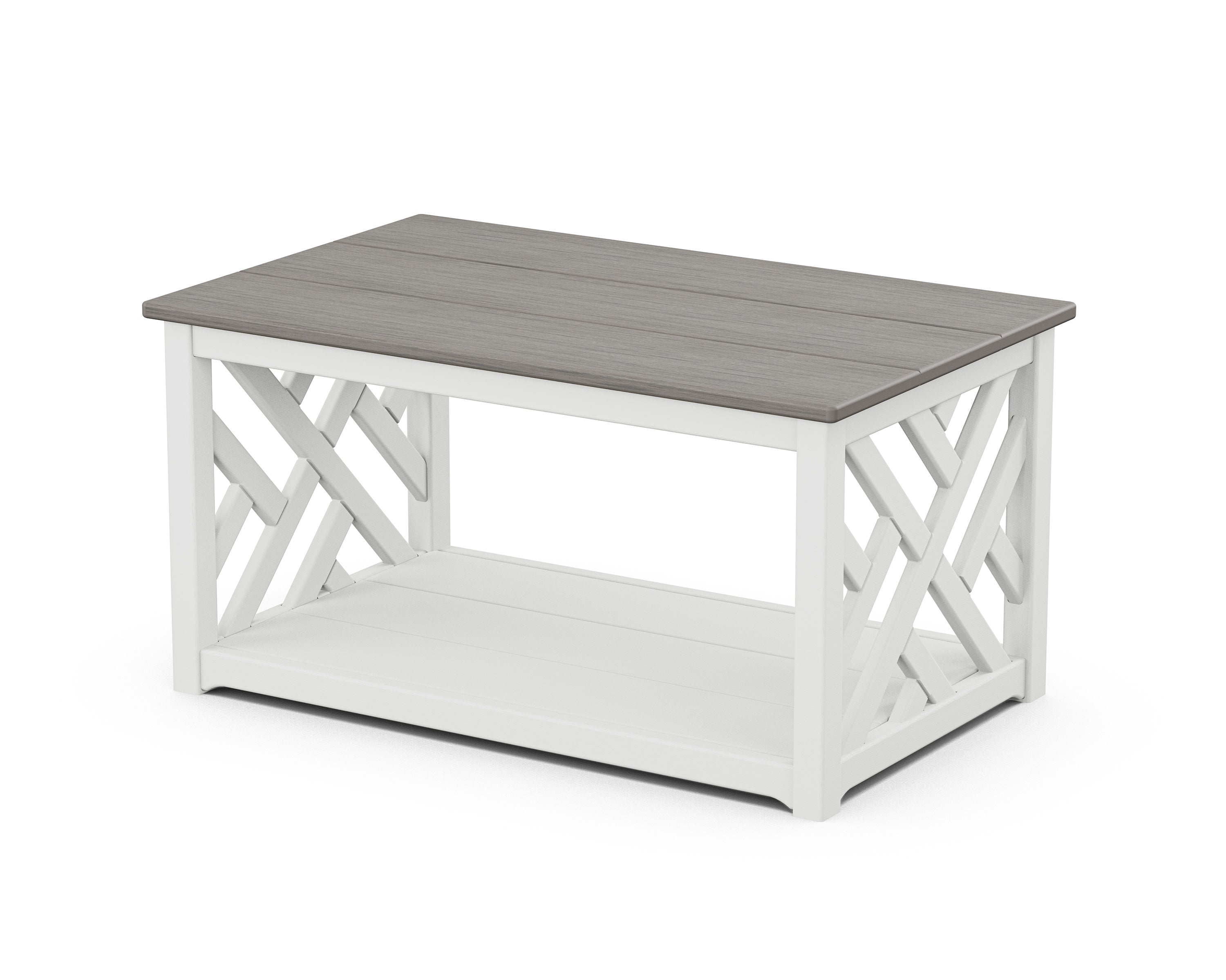 Chippendale Coffee Table in White / Driftwood