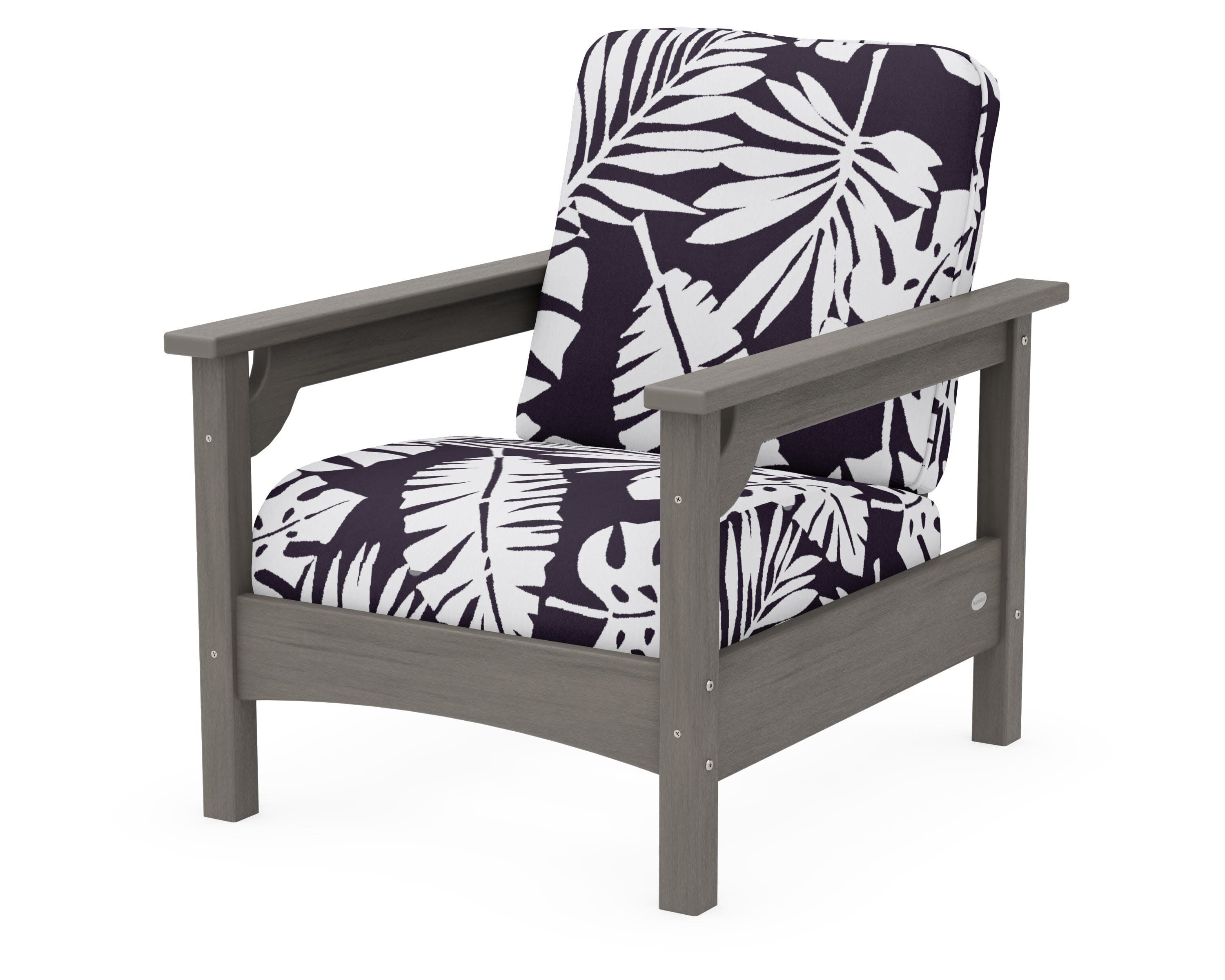 Club Chair in Driftwood / Leaf Navy
