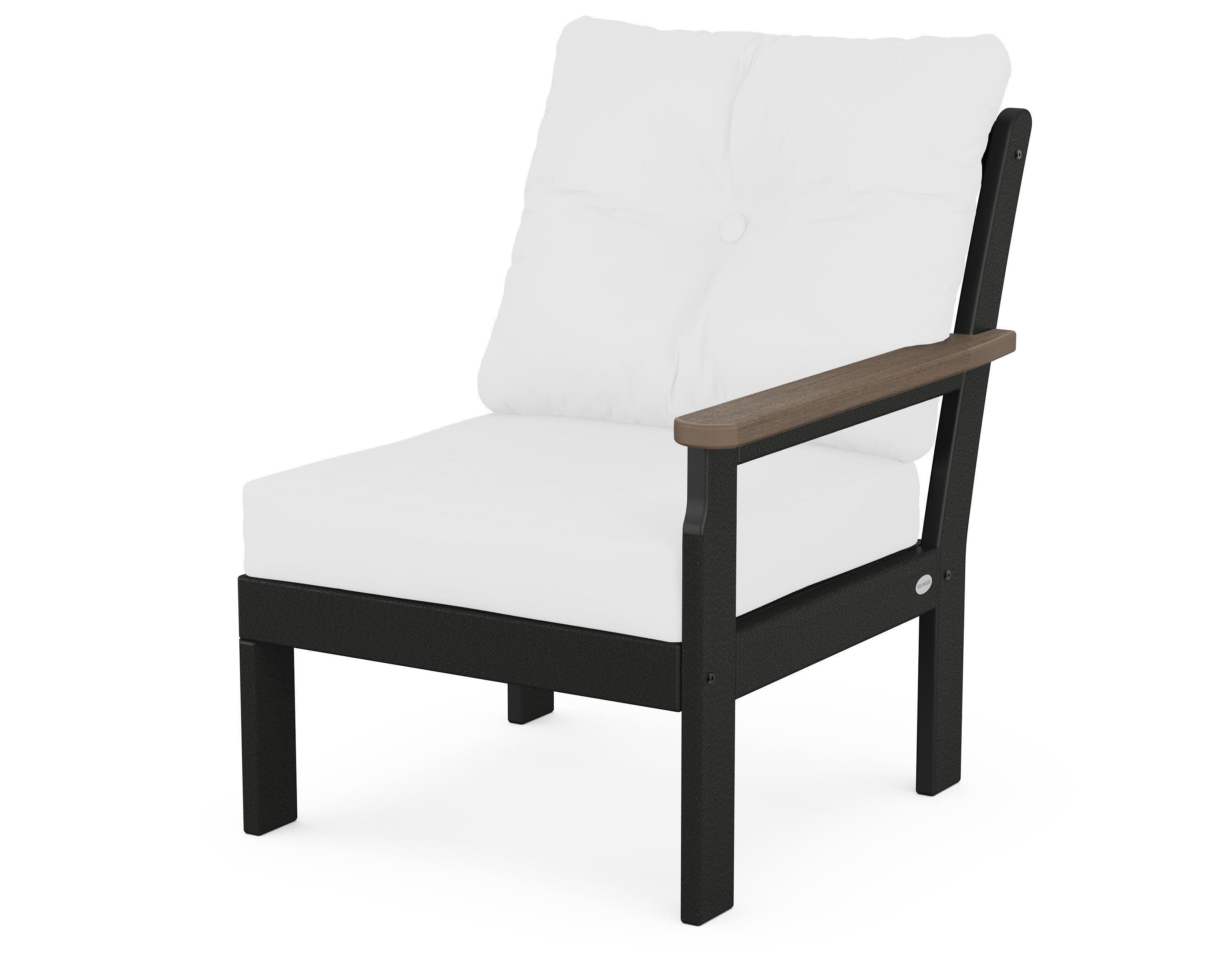 Vineyard Modular Right Arm Chair in Black / Kona / Natural