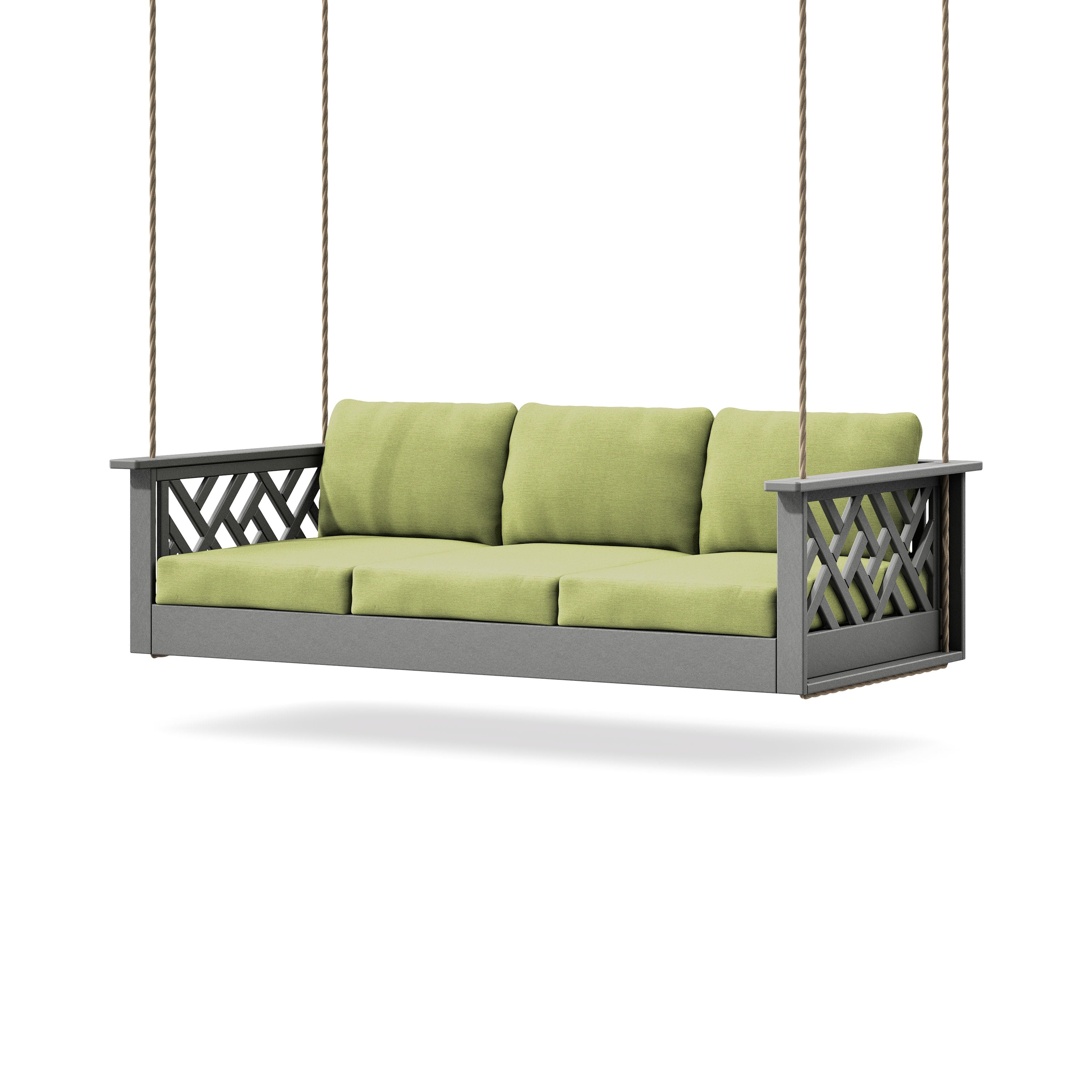 Chippendale Daybed Swing in Slate Grey / Chartreuse Boucle